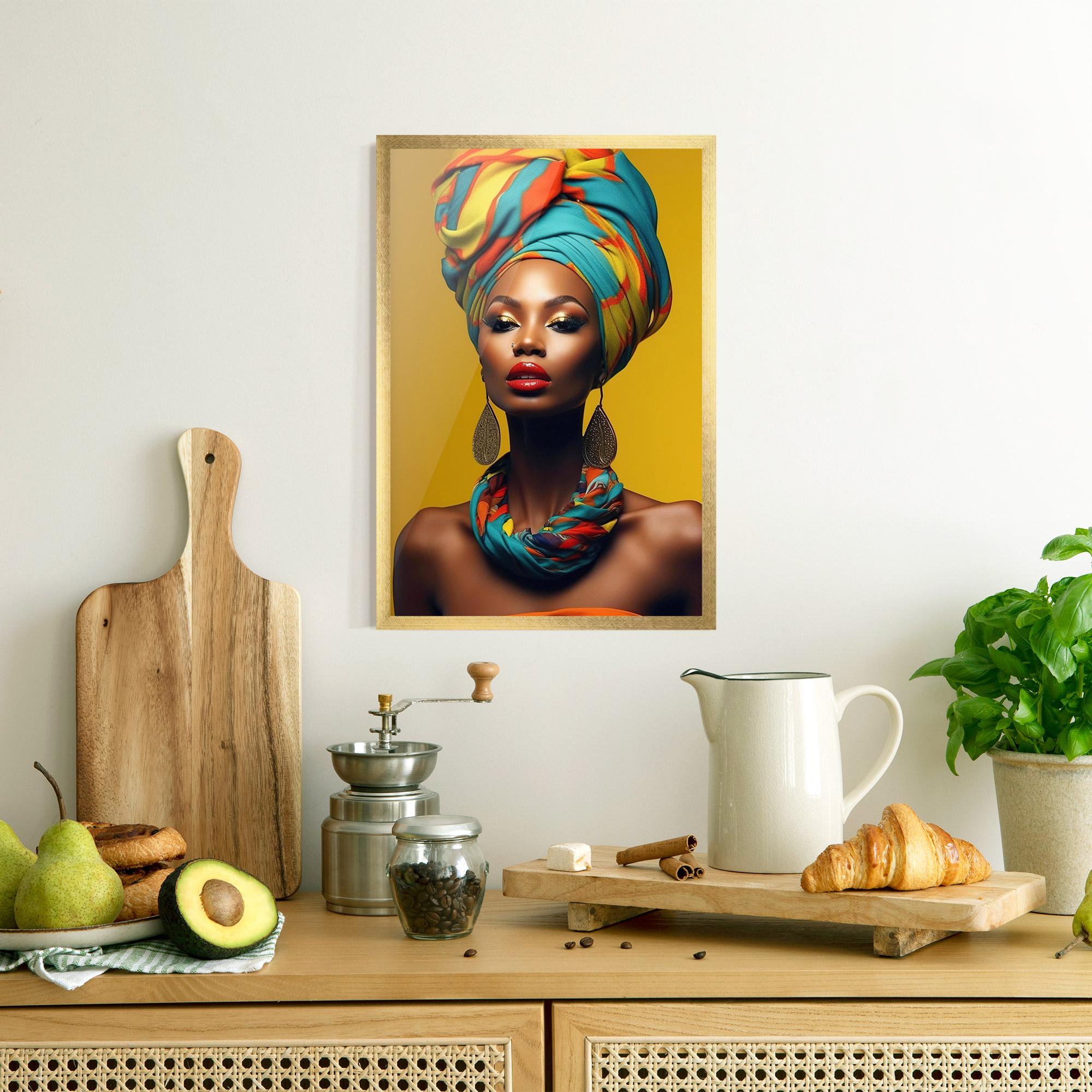 Poster Înrămat African Yellow Portrait mockup 8