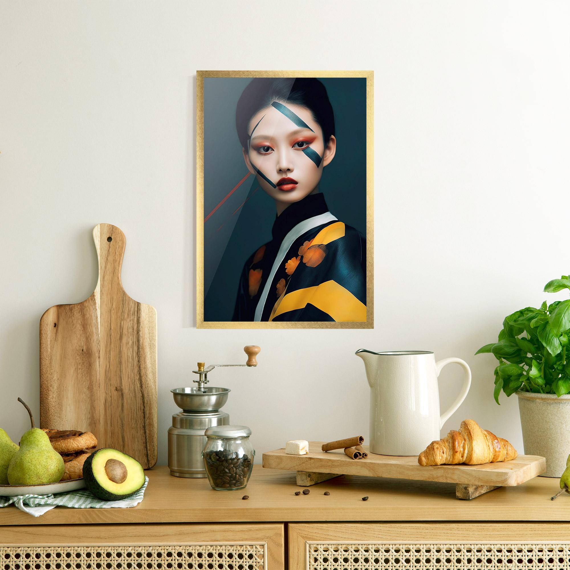 Poster Înrămat Asian Painted Woman mockup 8