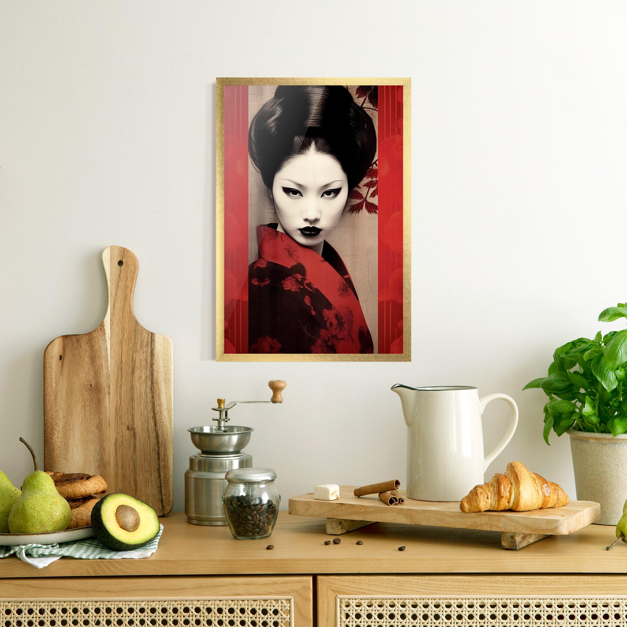 Poster Înrămat Black Asiatic Makeup mockup 8