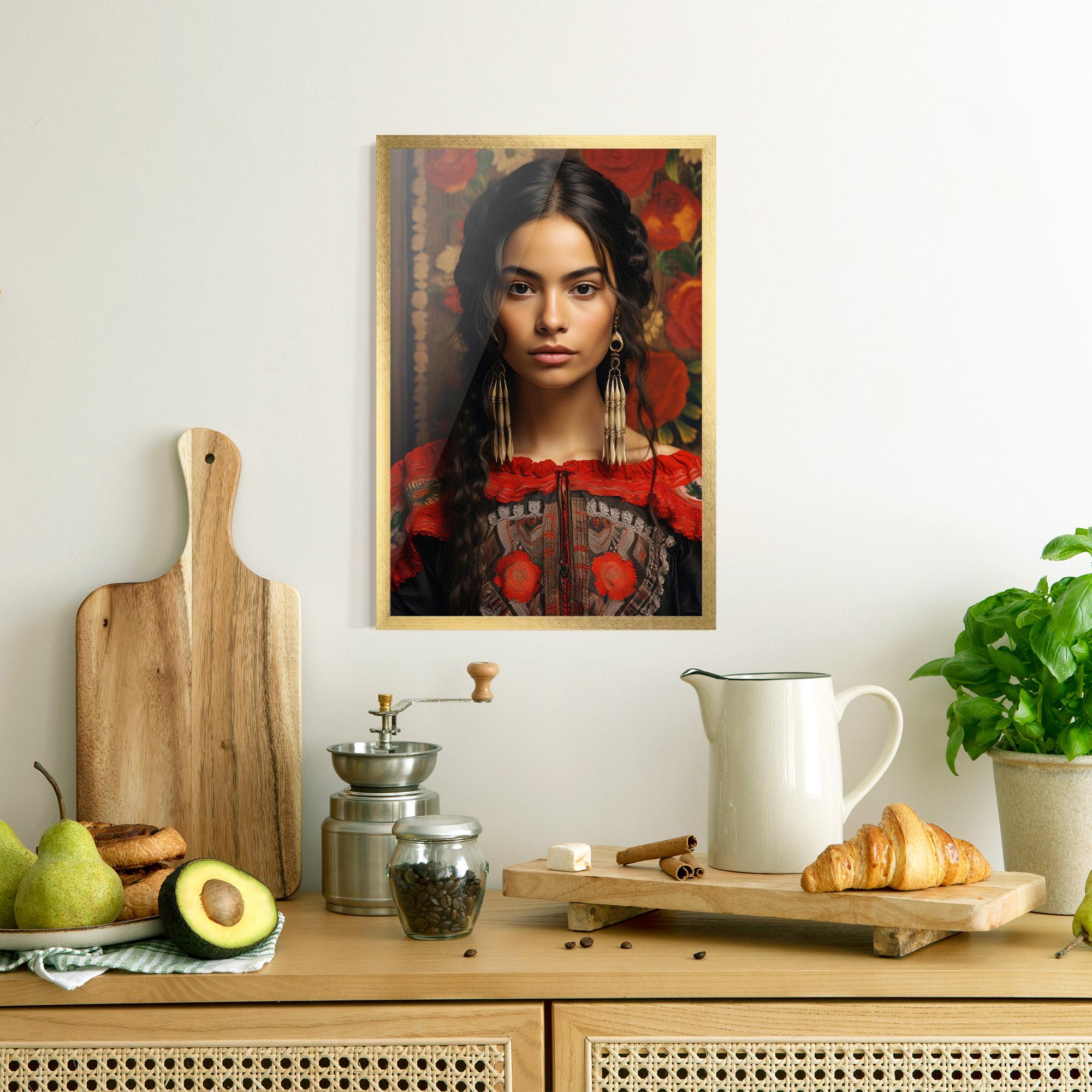 Poster Înrămat Mexican Traditional Dress mockup 8