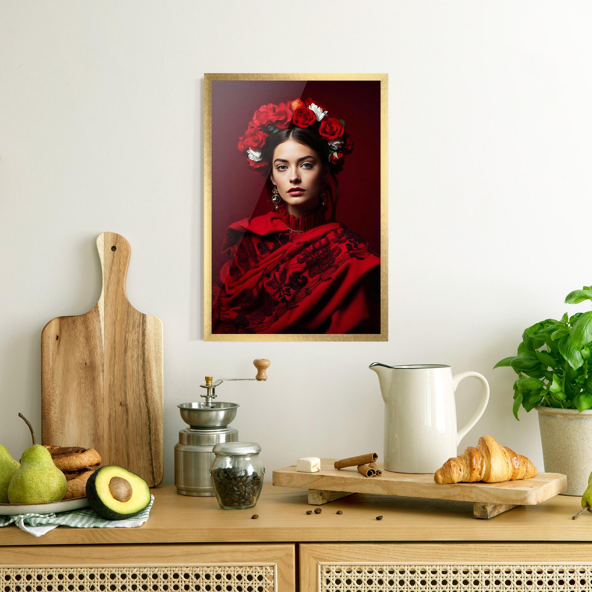 Poster Înrămat Posing With Roses mockup 8