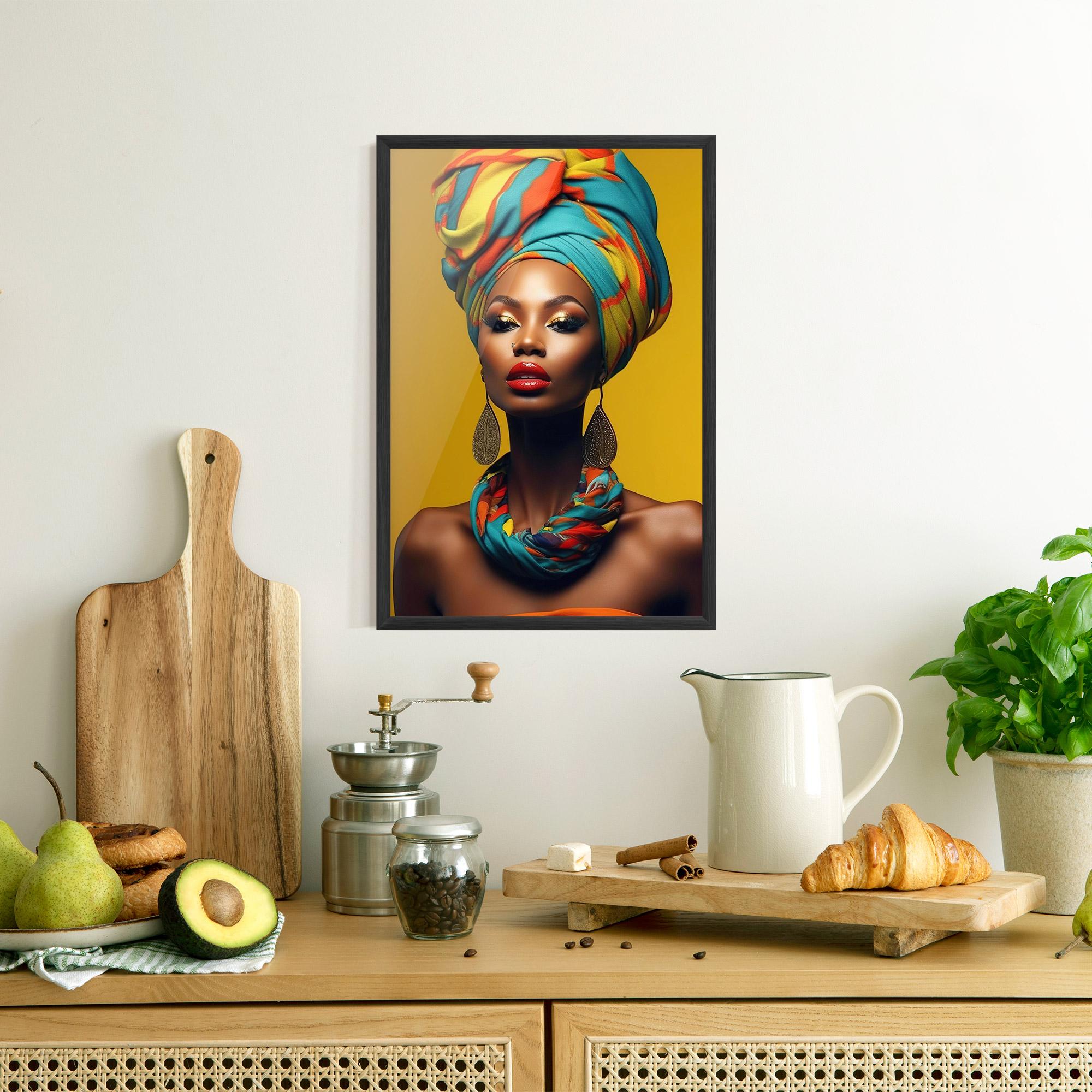 Poster Înrămat African Yellow Portrait mockup 8