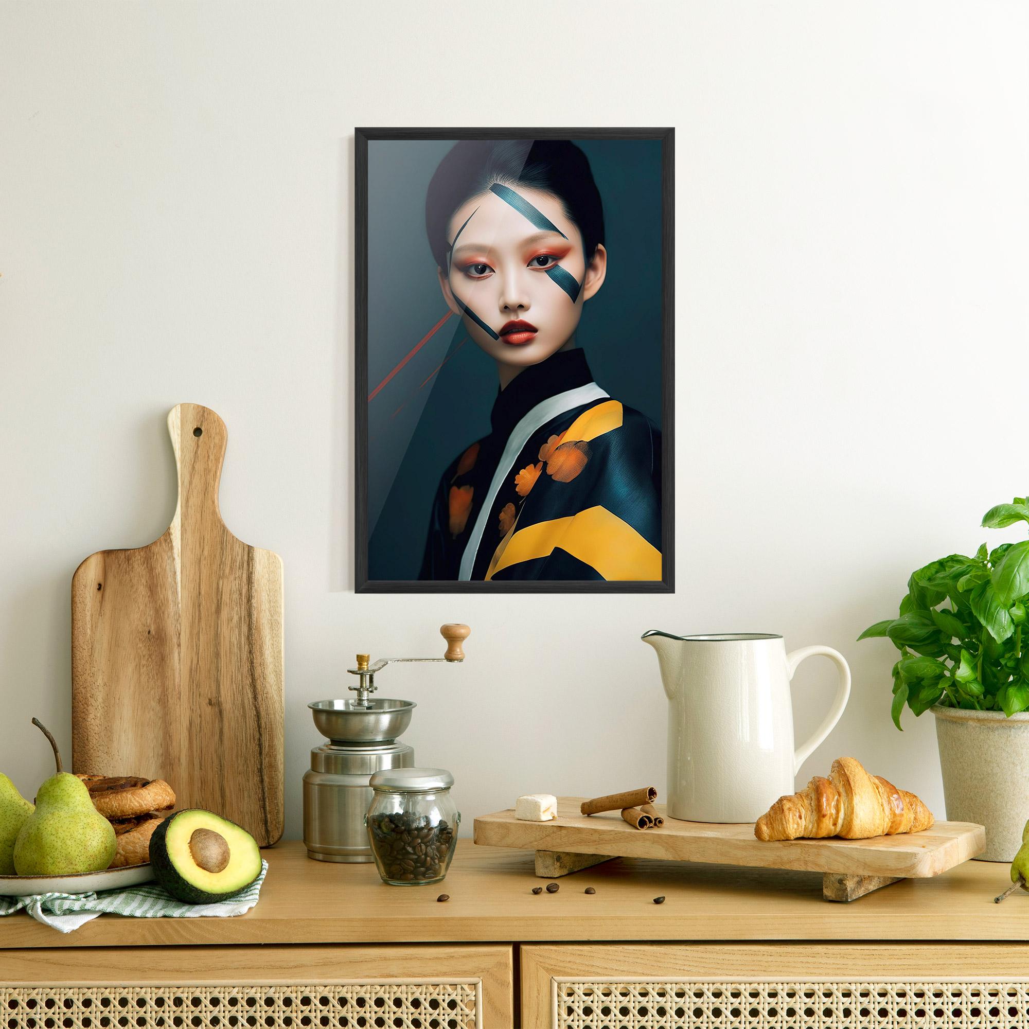 Poster Înrămat Asian Painted Woman mockup 8