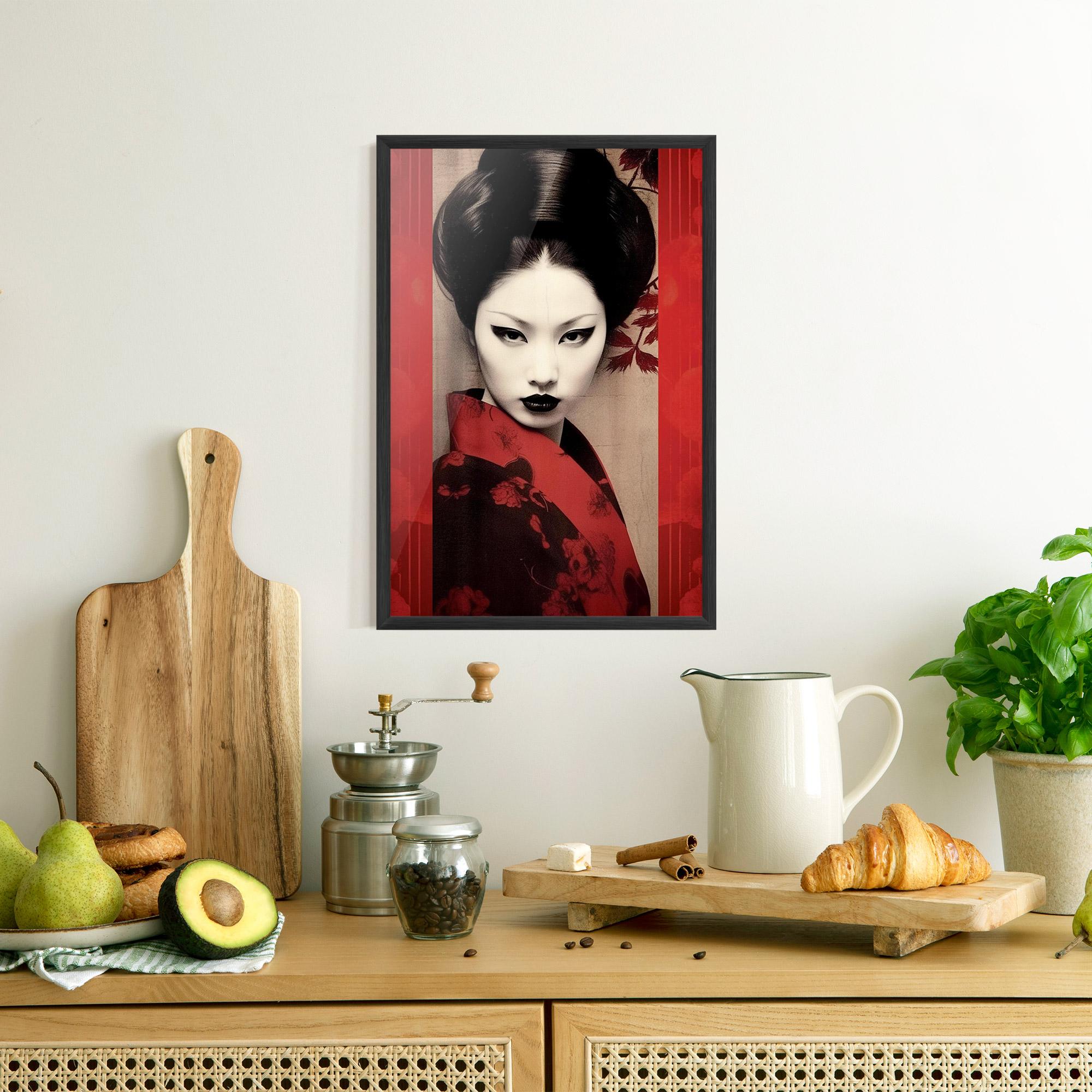 Poster Înrămat Black Asiatic Makeup mockup 8