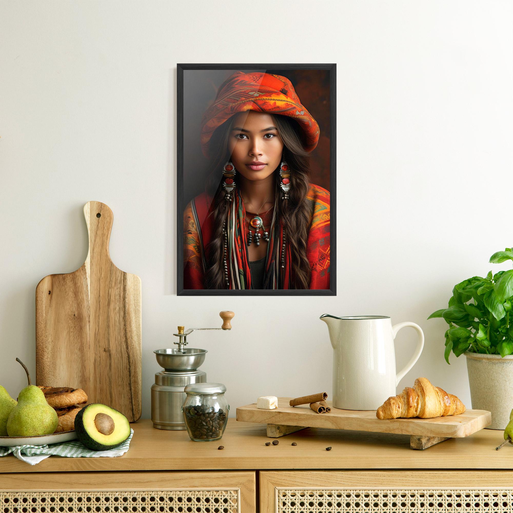 Poster Înrămat Colorful Hat And Earrings mockup 8
