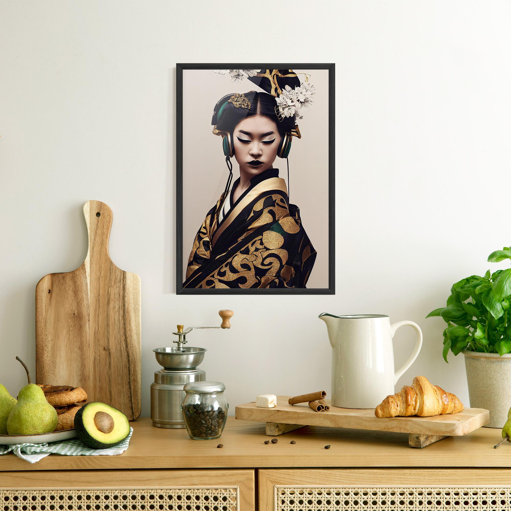 Poster Înrămat Kimono Headphones mockup 8