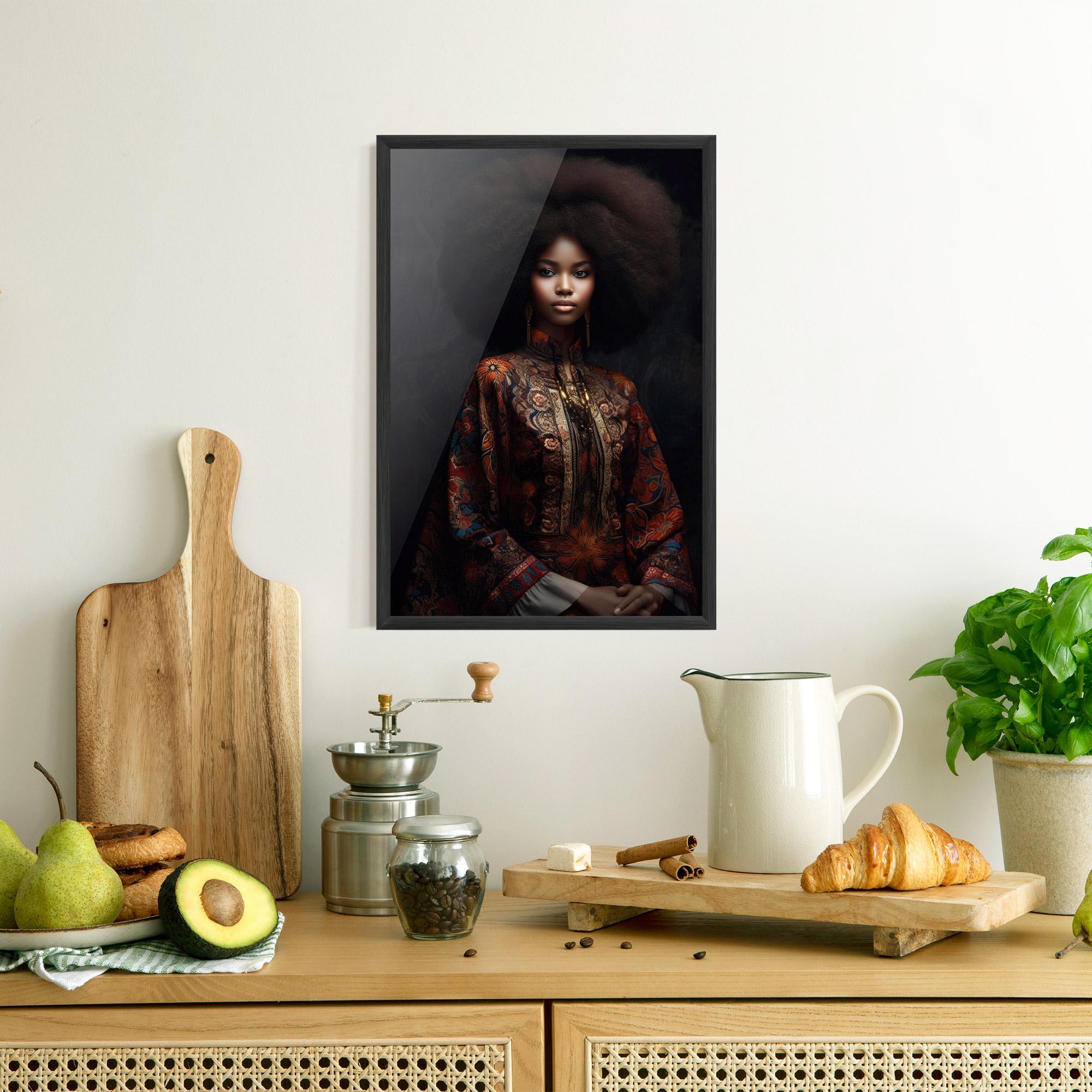 Poster Înrămat Large Afro Head mockup 8