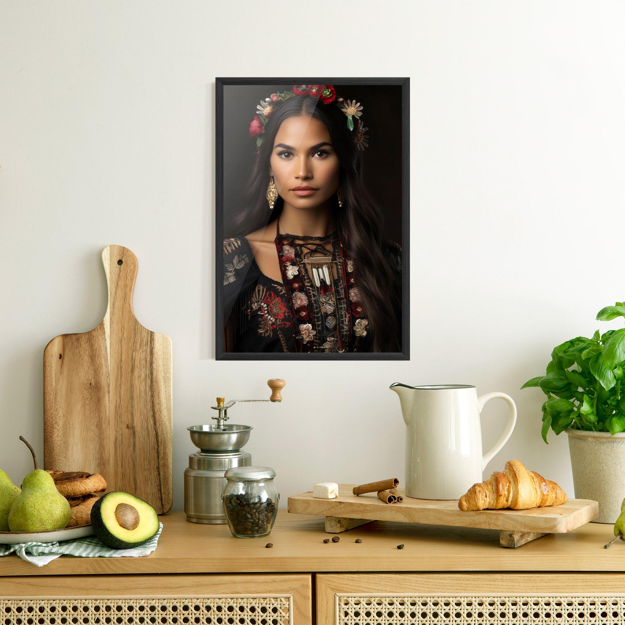 Poster Înrămat Native American Long Hair mockup 8