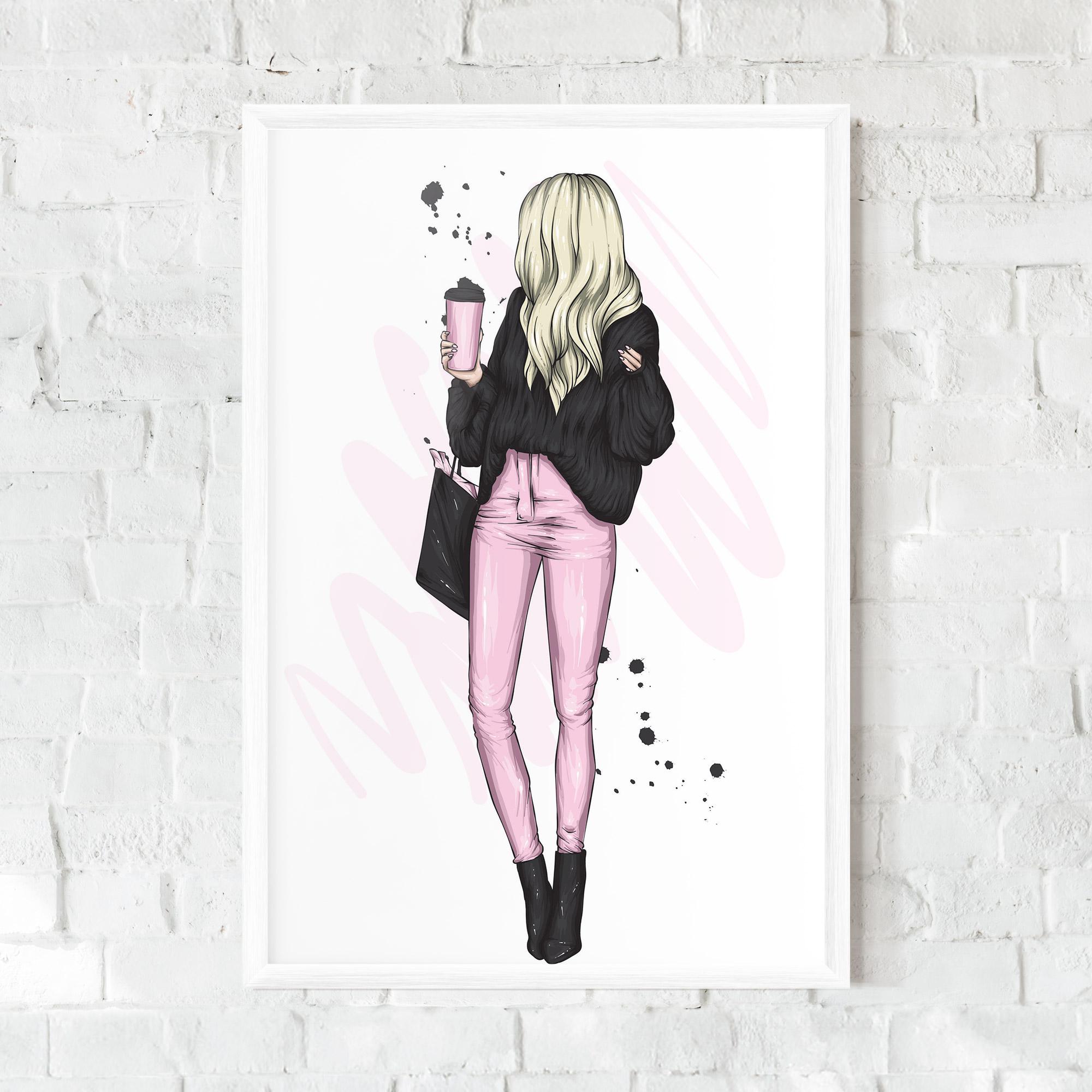 Poster Înrămat Black Pink Outfit mockup 0