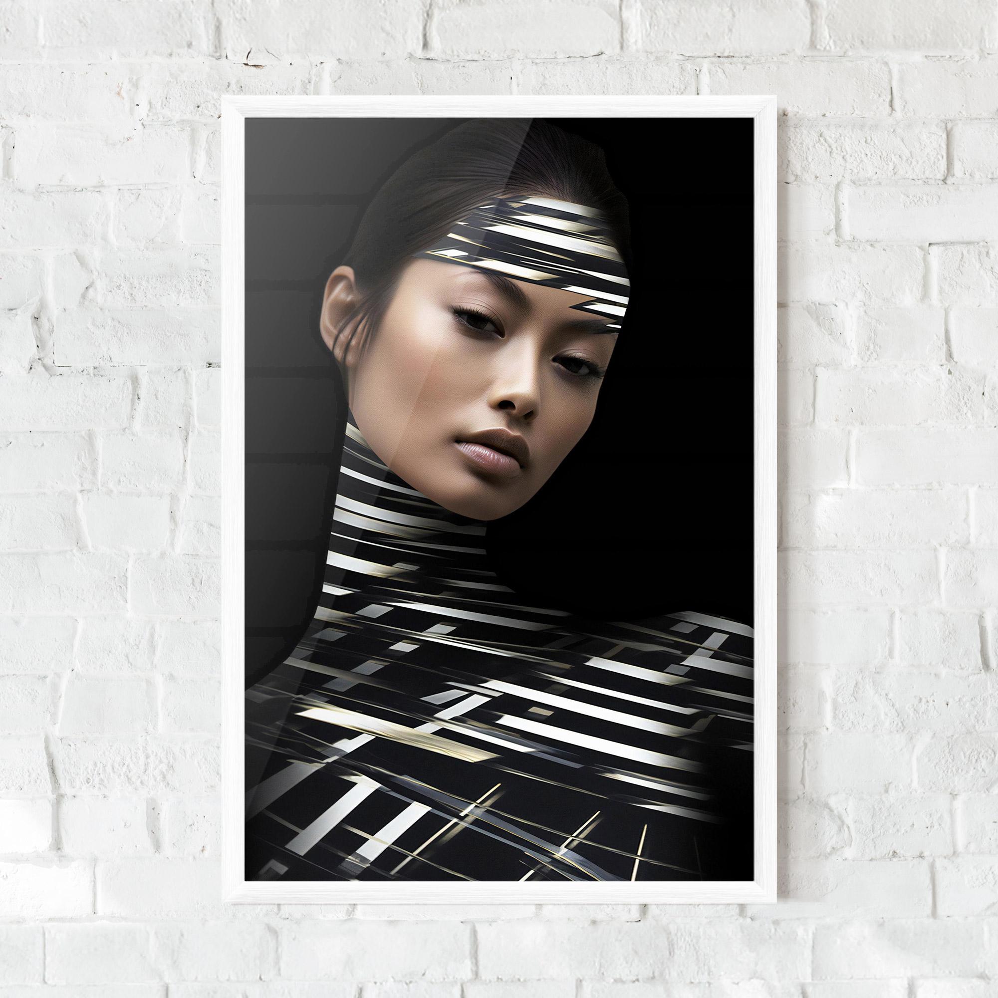 Poster Înrămat Futuristic Make Up Woman mockup 0