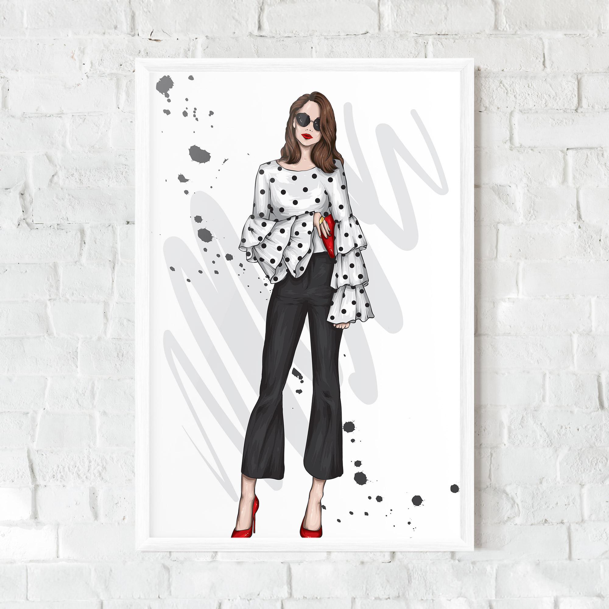 Poster Înrămat Pretty Woman In White mockup 0