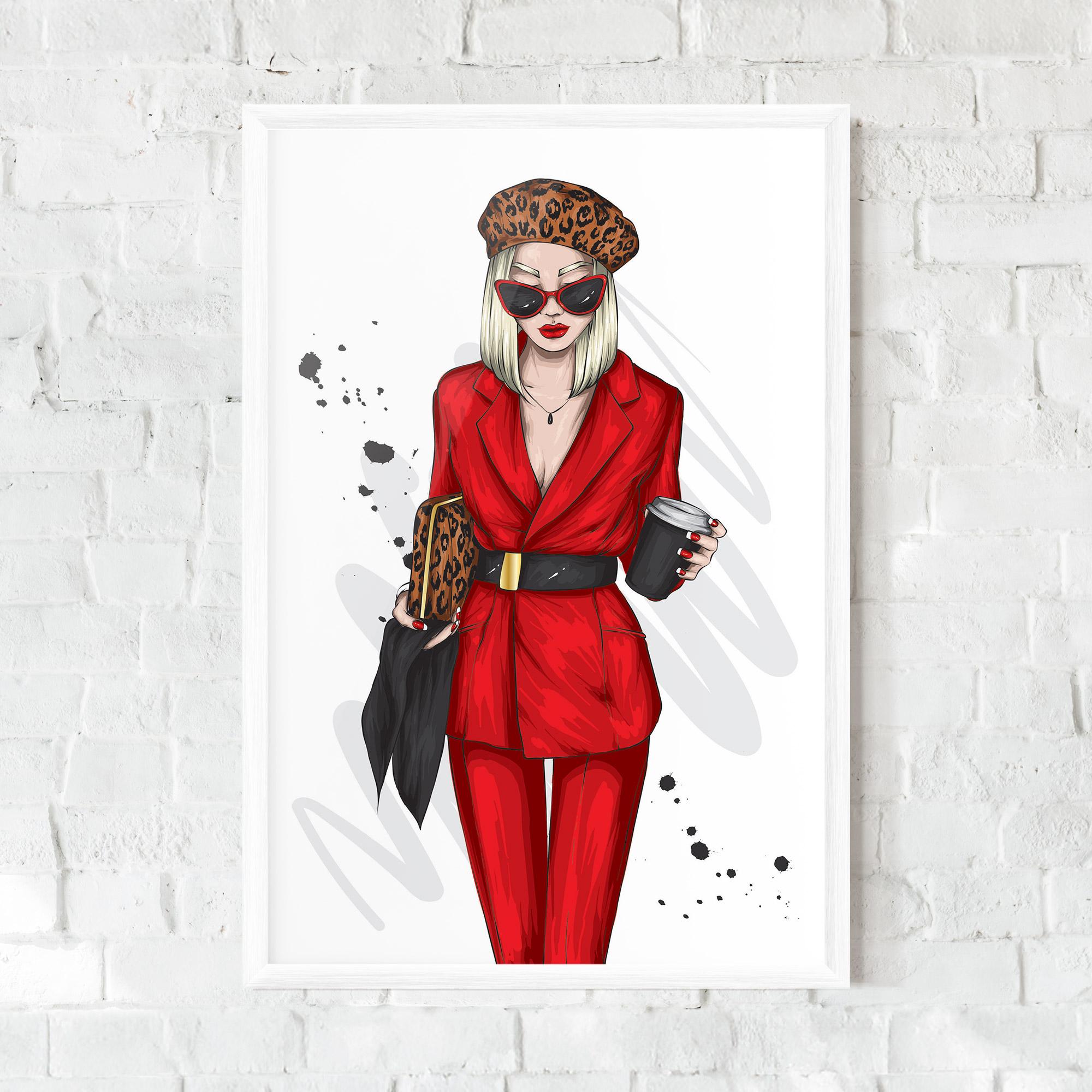 Poster Înrămat Red Suit Woman mockup 0