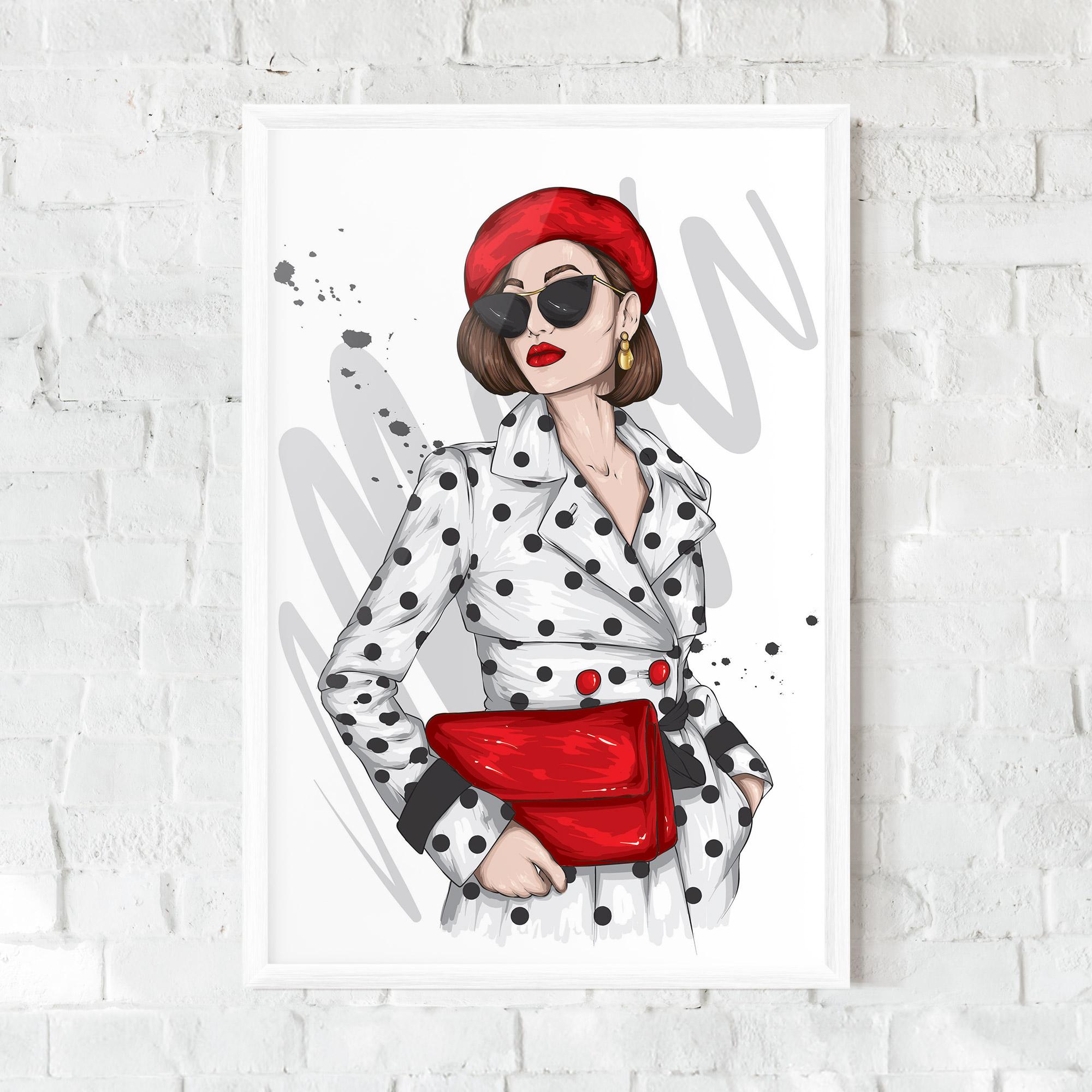 Poster Înrămat White Red Outfit mockup 0