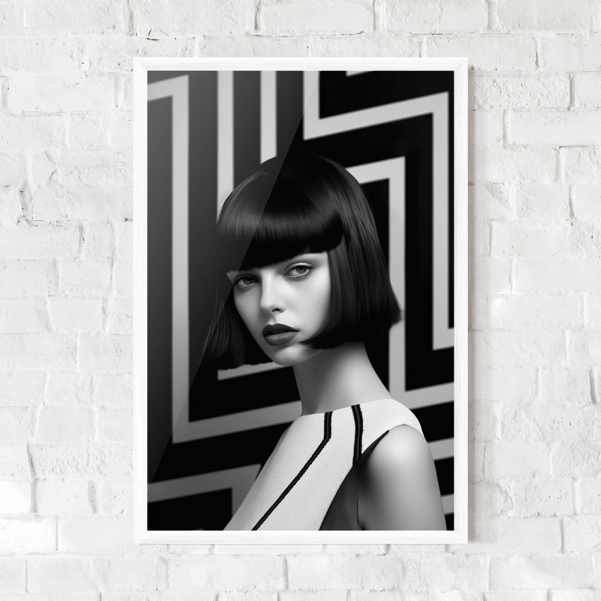 Poster Înrămat Woman Abstract Art mockup 0