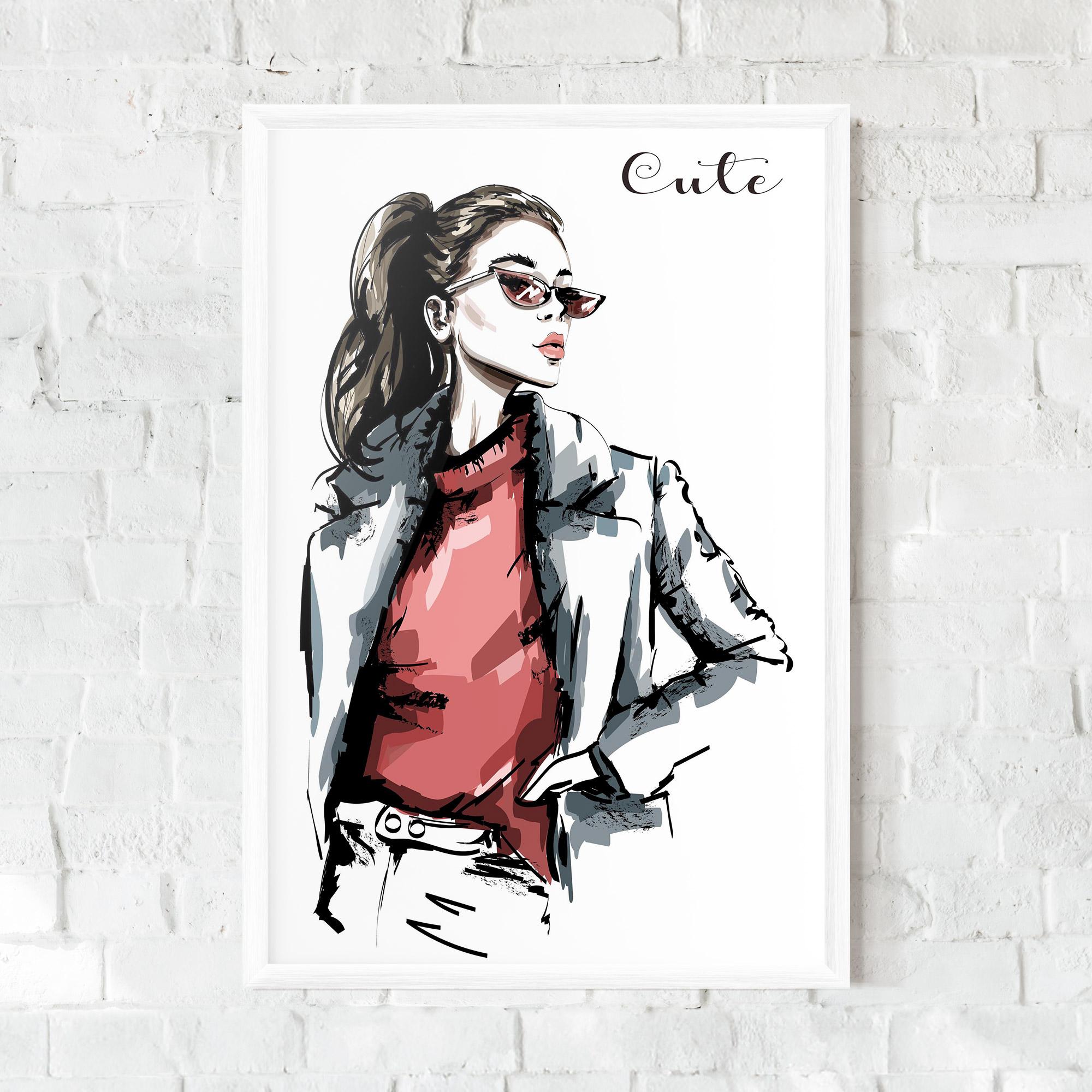 Poster Înrămat Woman Feeling Cute mockup 0