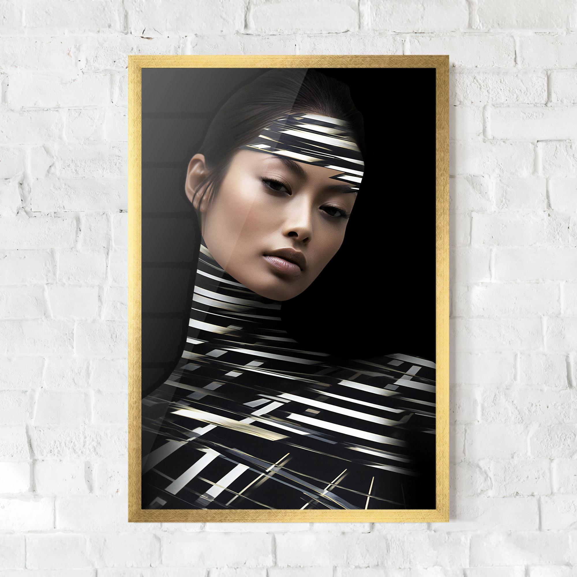Poster Înrămat Futuristic Make Up Woman mockup 0