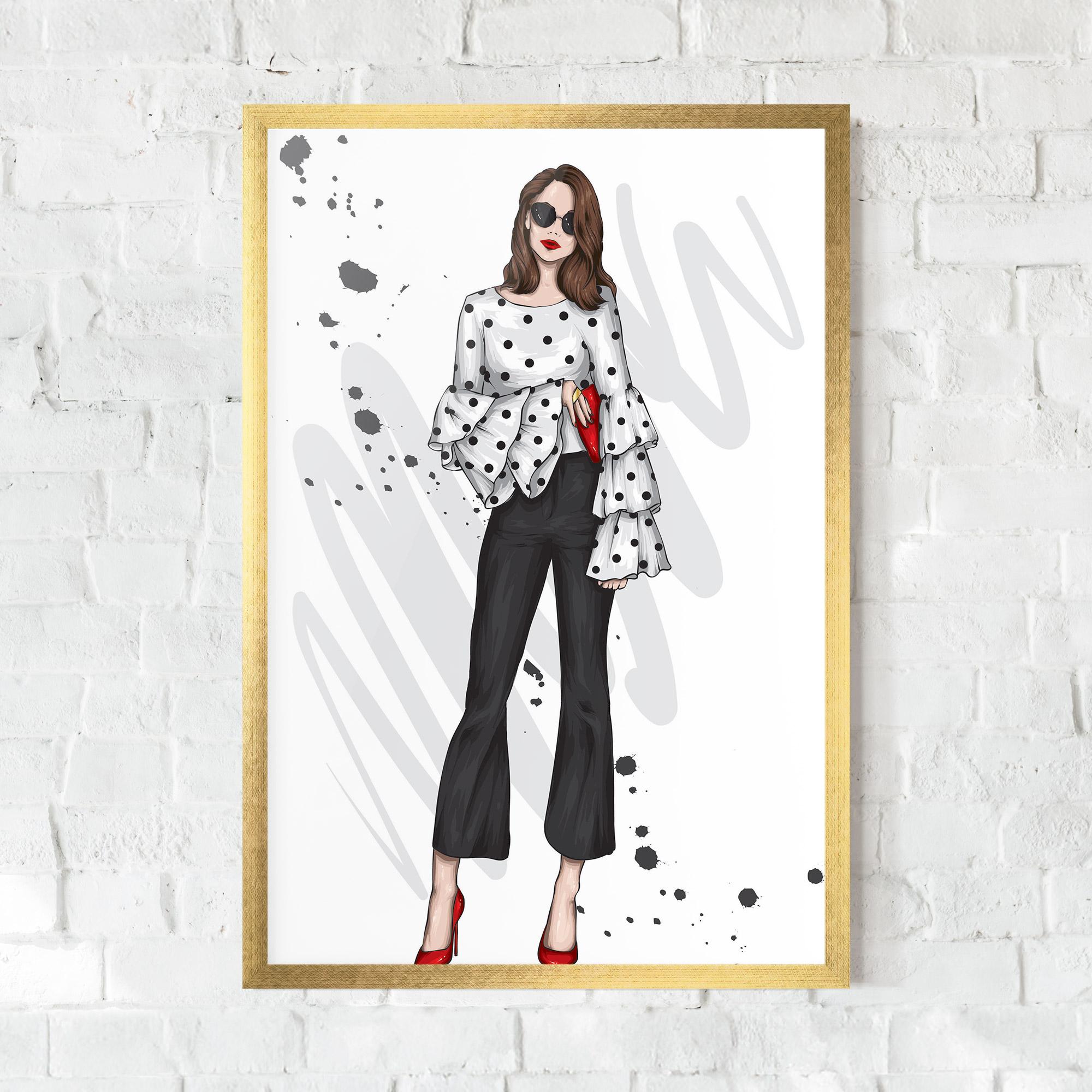 Poster Înrămat Pretty Woman In White mockup 0