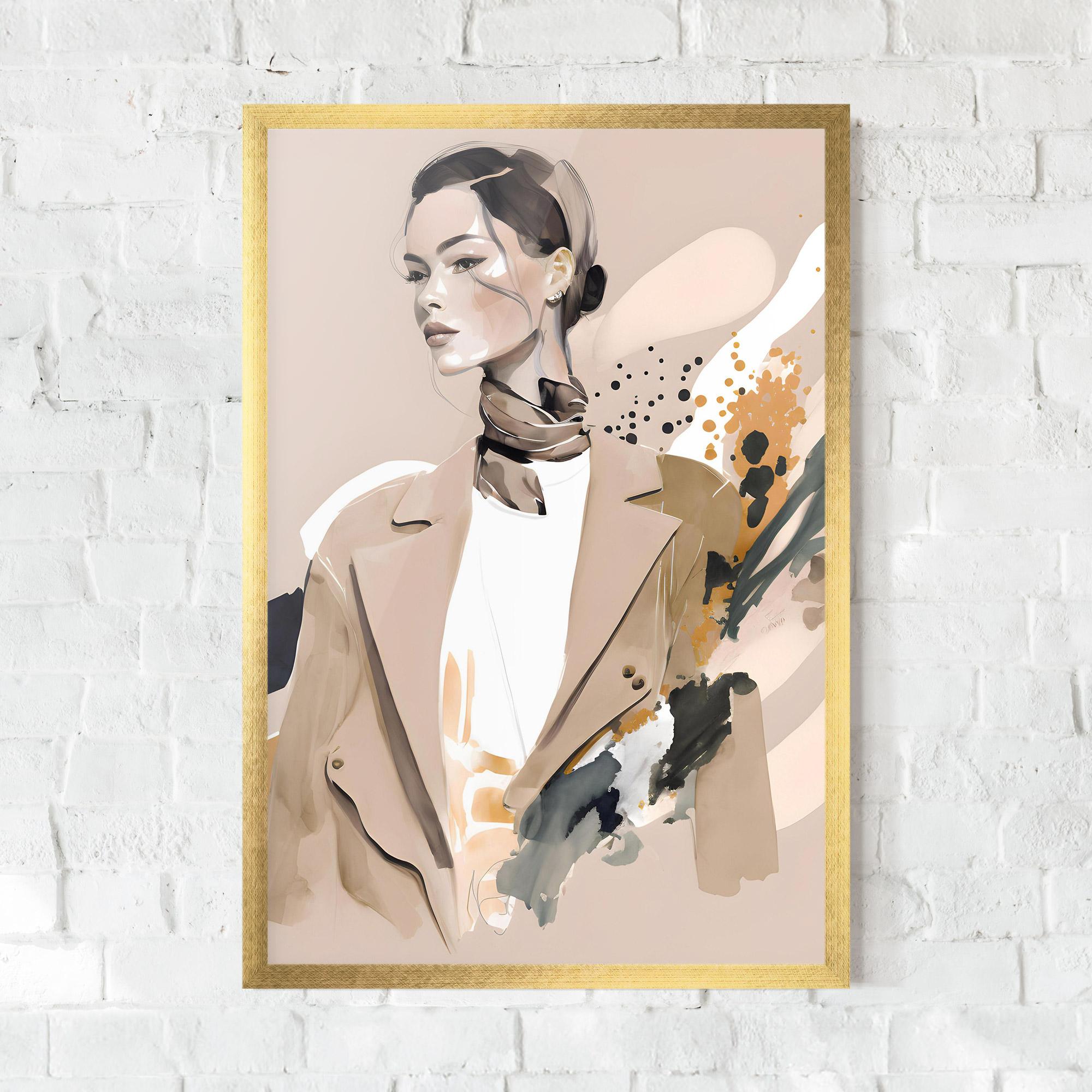 Poster Înrămat Watercolor Stylish Model mockup 0