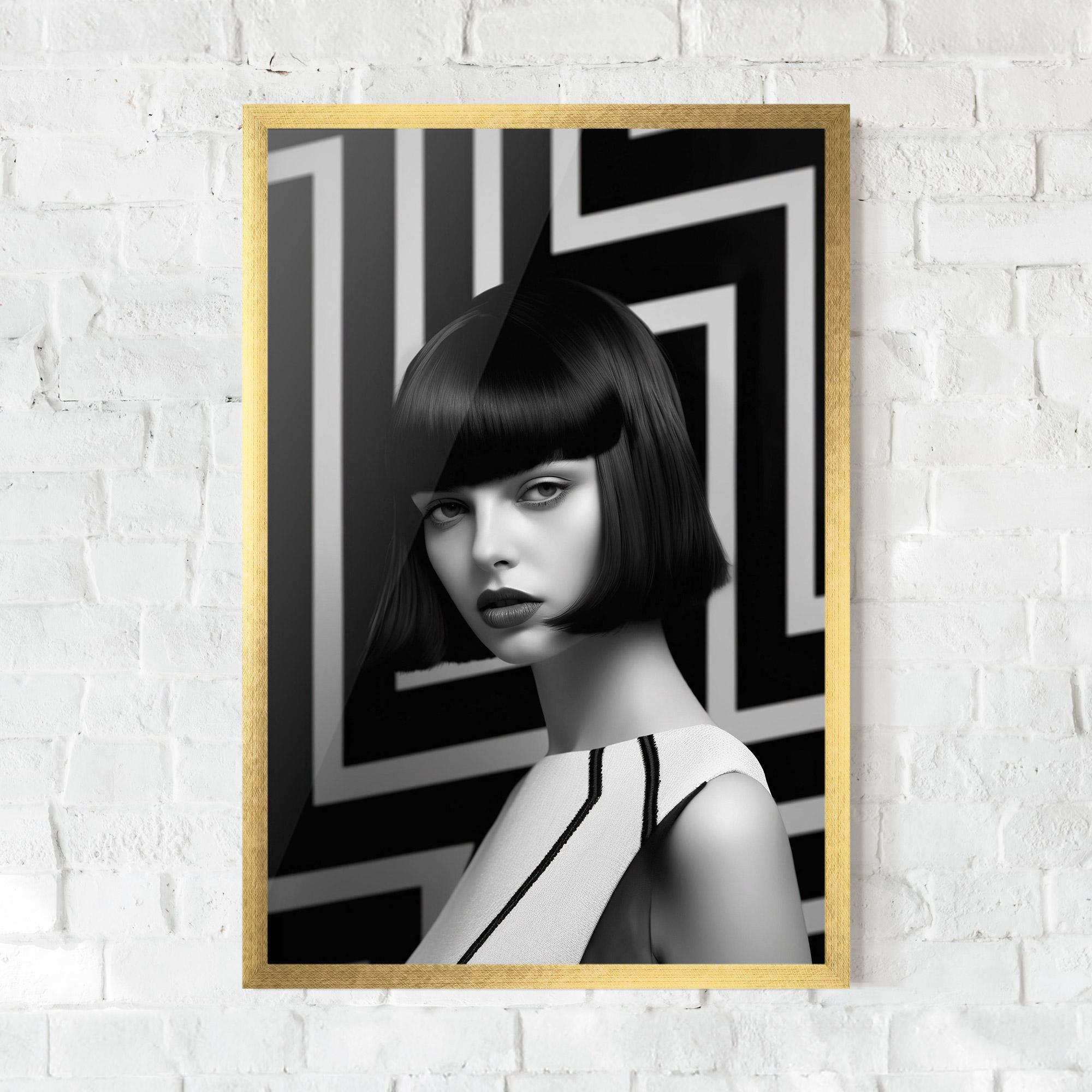 Poster Înrămat Woman Abstract Art mockup 0