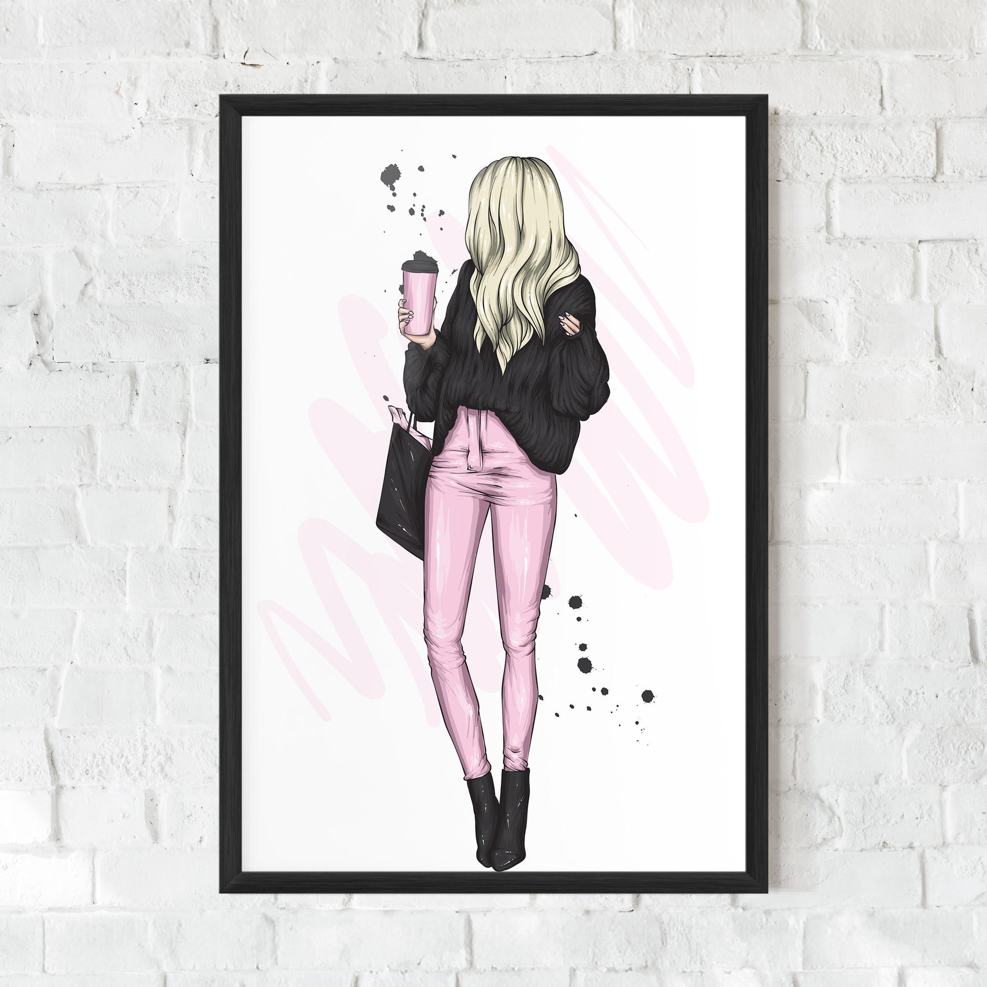 Poster Înrămat Black Pink Outfit mockup 0