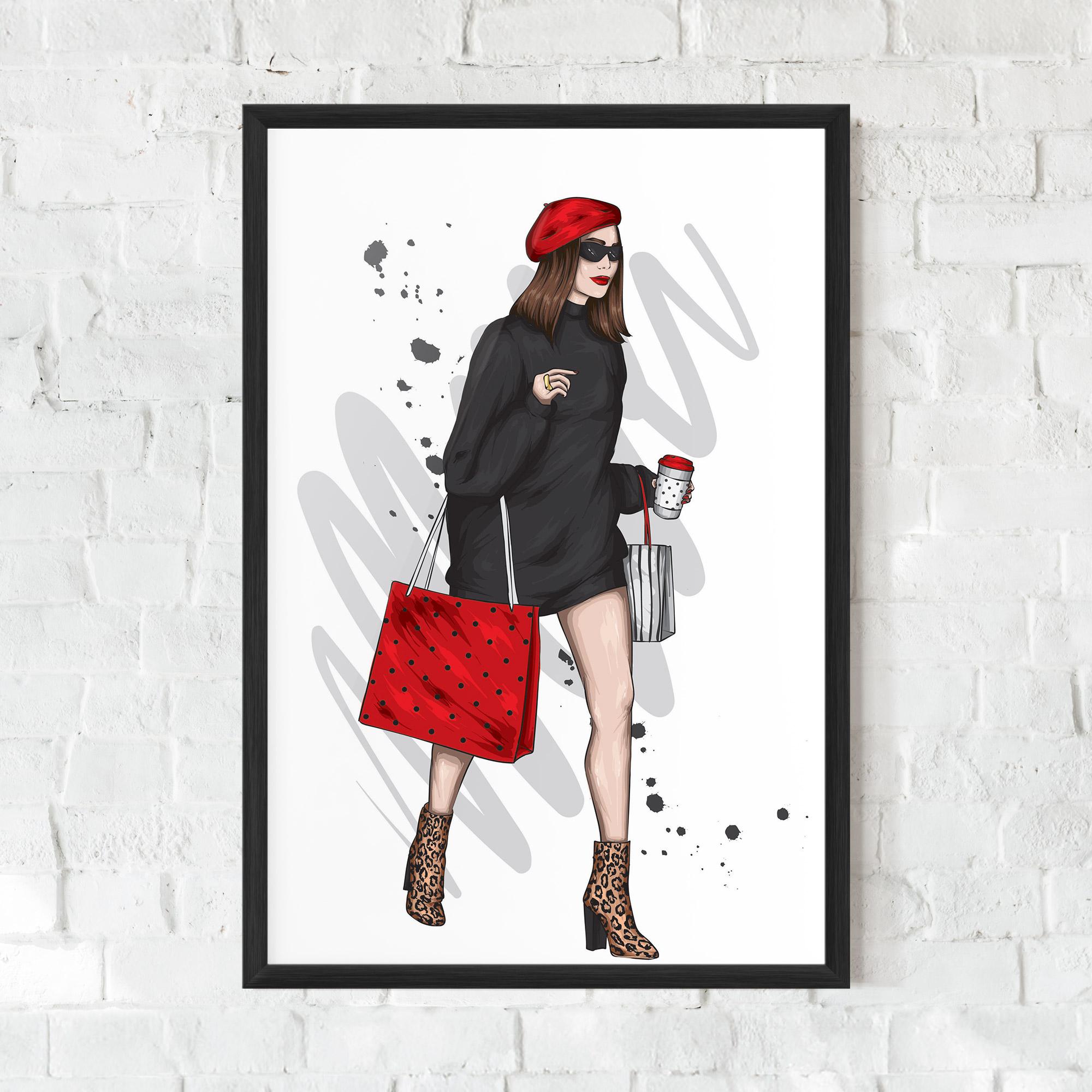 Poster Înrămat Black Red Outfit mockup 0