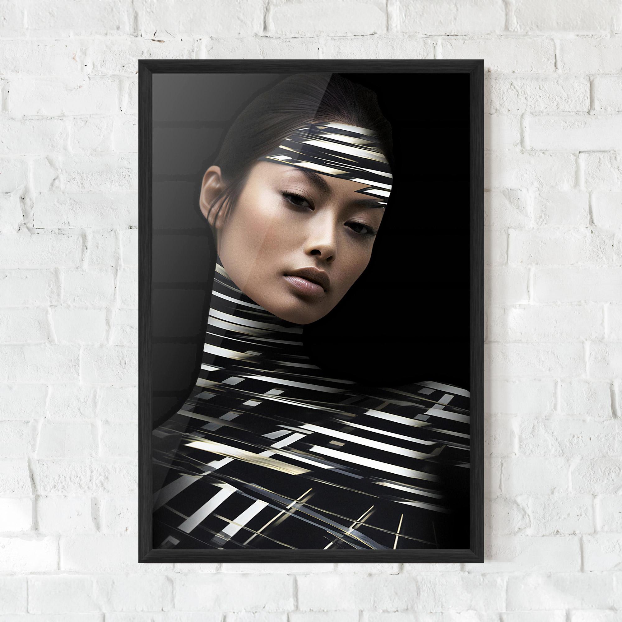 Poster Înrămat Futuristic Make Up Woman mockup 0