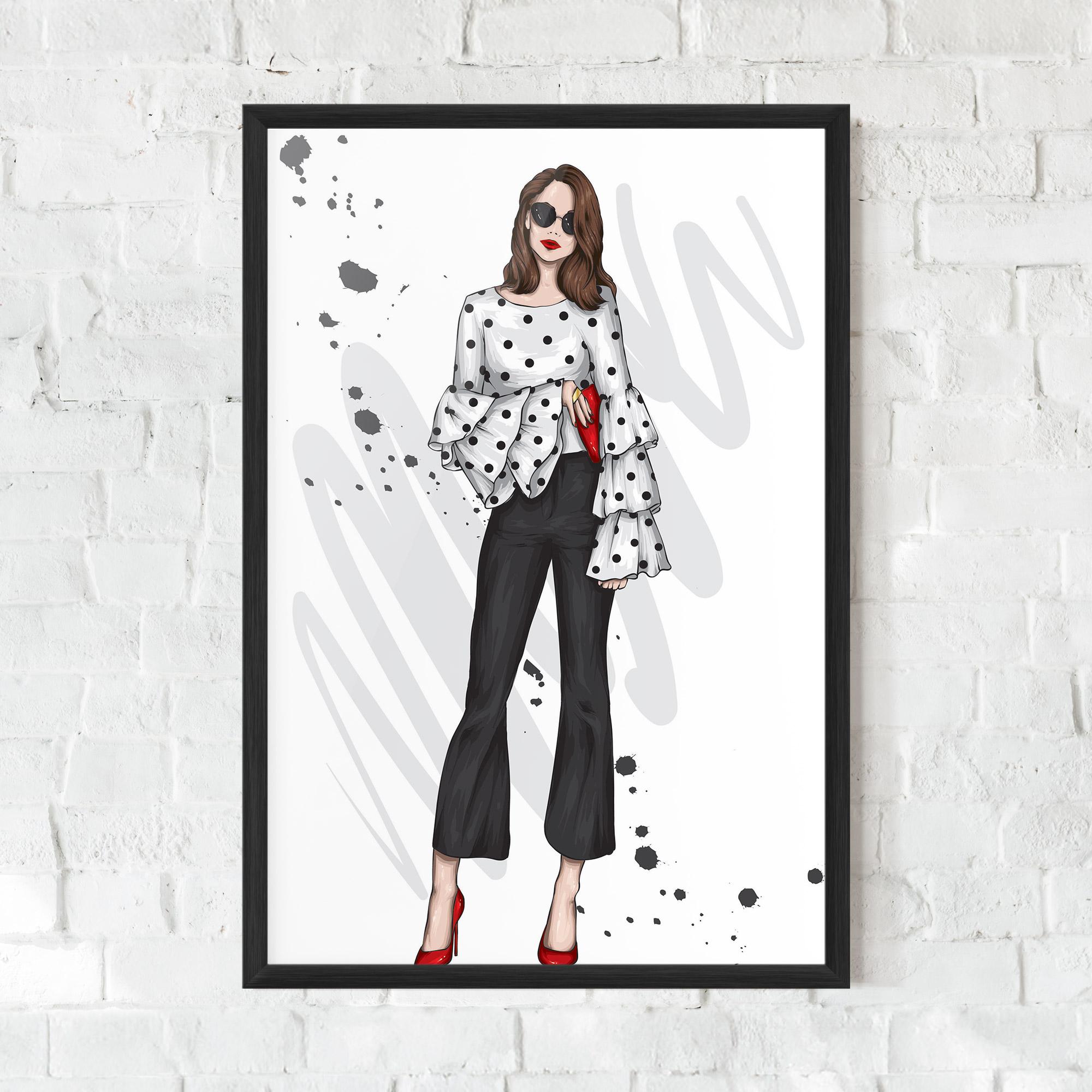 Poster Înrămat Pretty Woman In White mockup 0