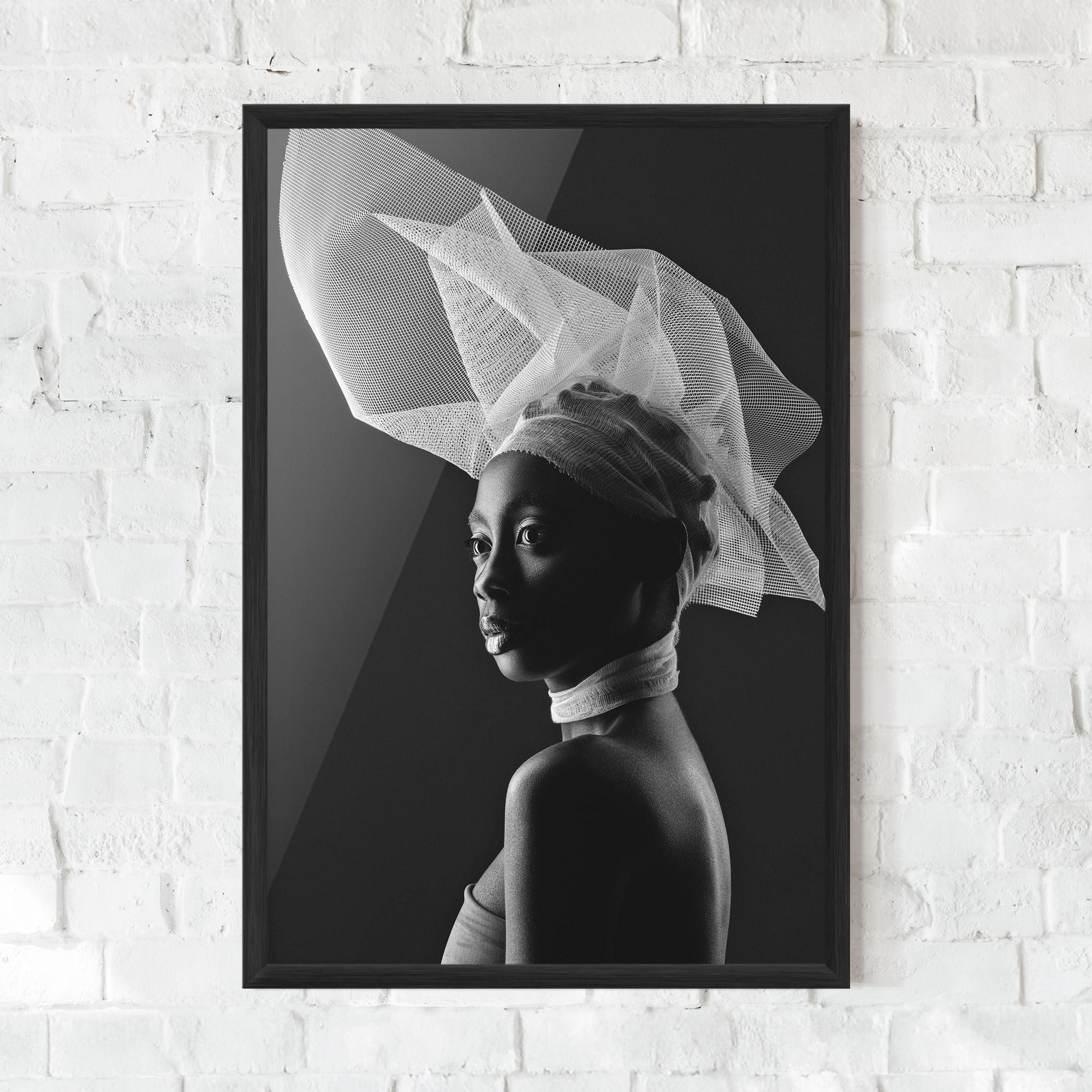 Poster Înrămat Veil Hat Woman mockup 0