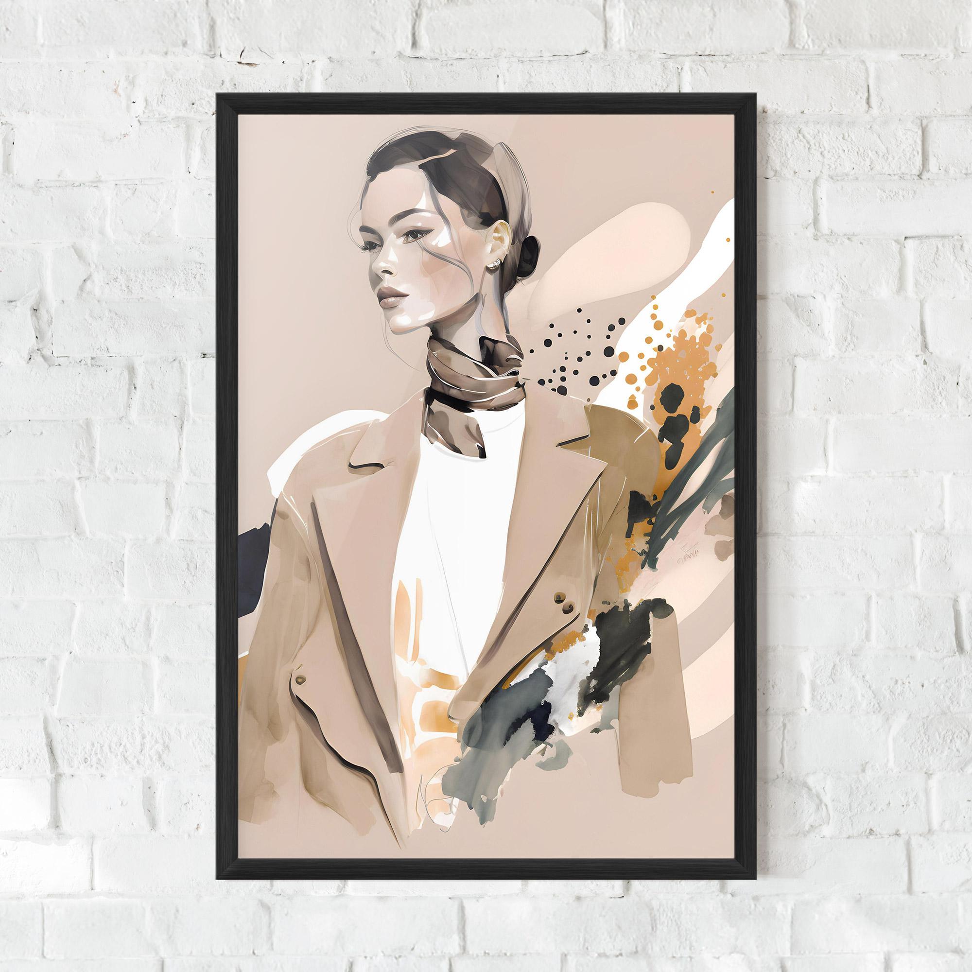 Poster Înrămat Watercolor Stylish Model mockup 0
