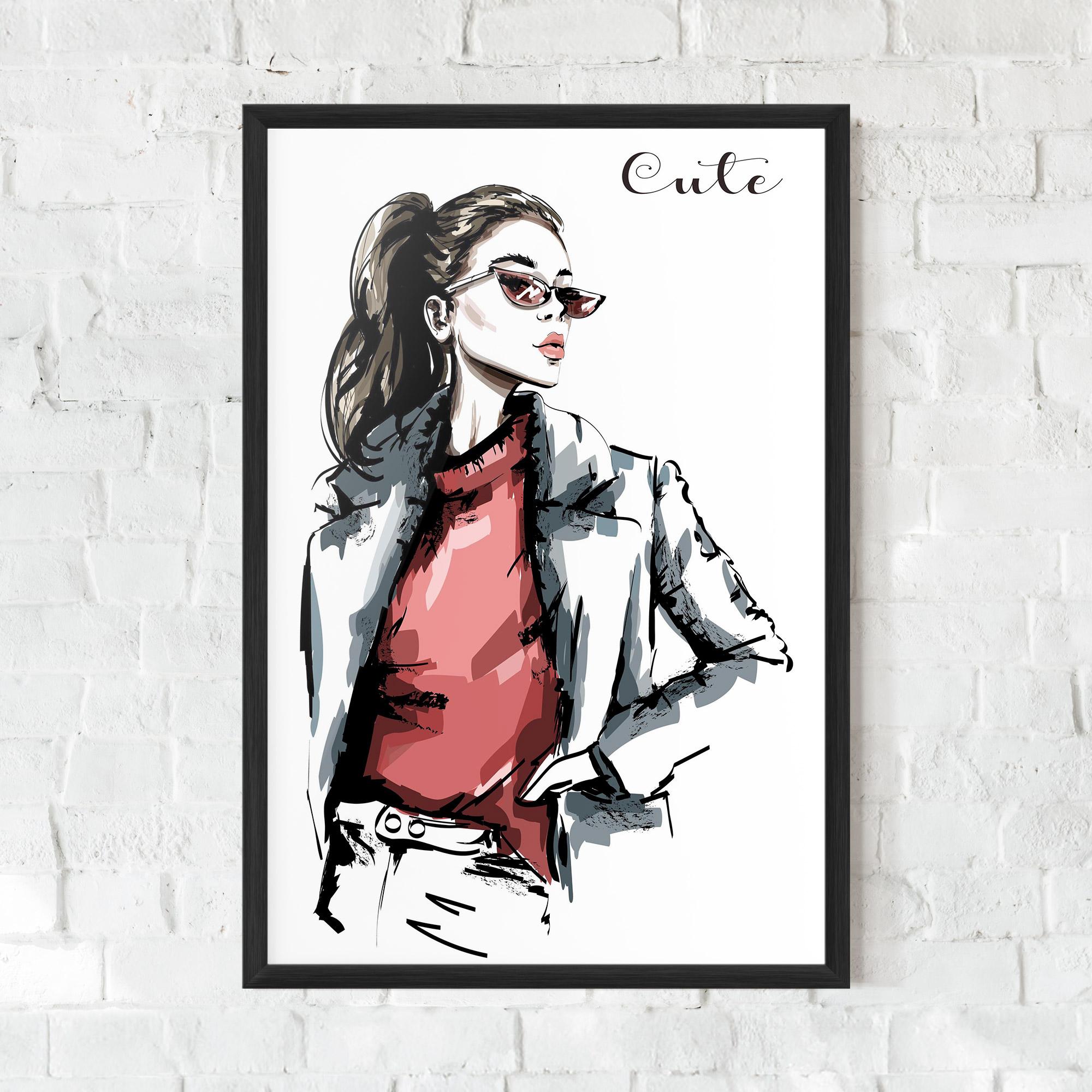 Poster Înrămat Woman Feeling Cute mockup 0