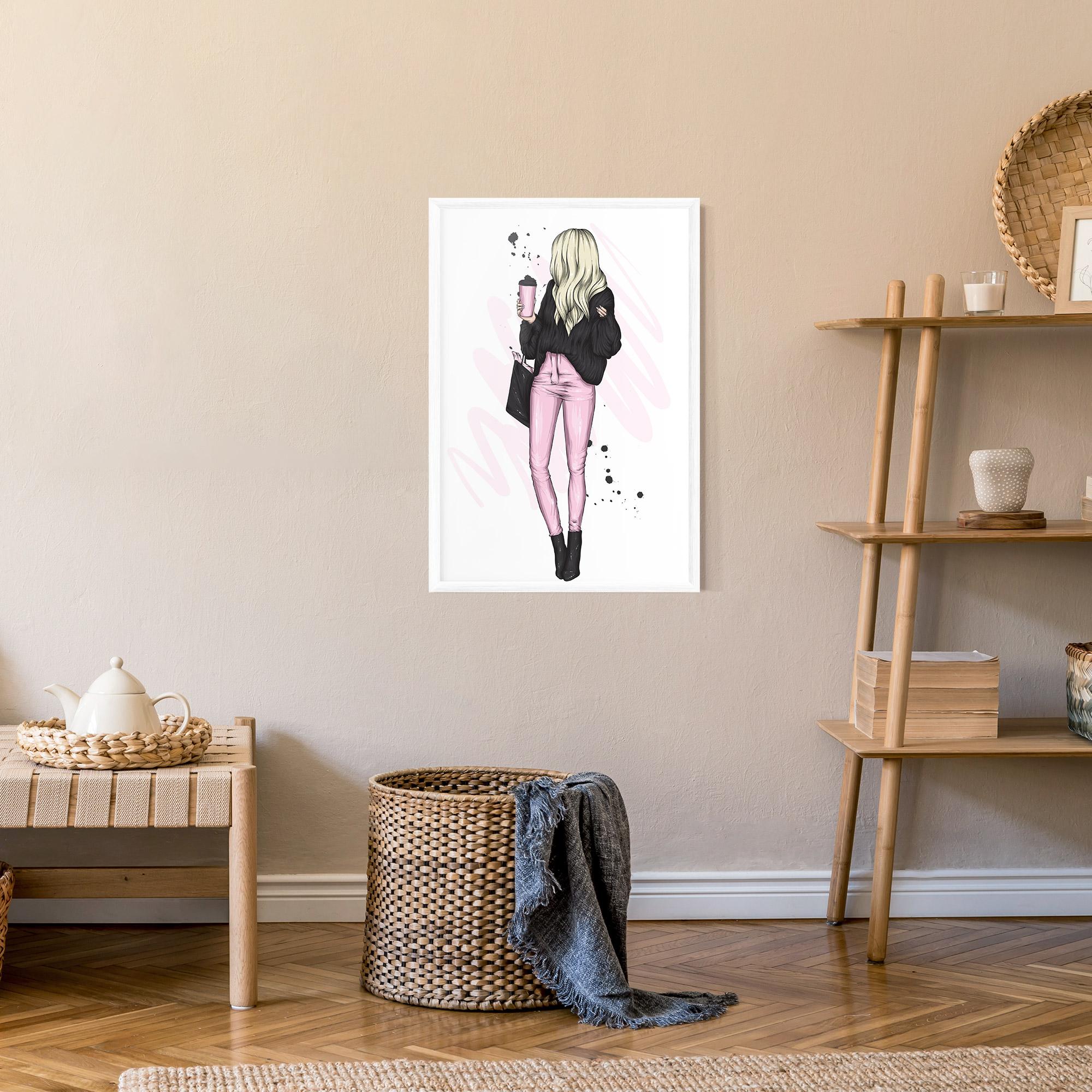 Poster Înrămat Black Pink Outfit mockup 9