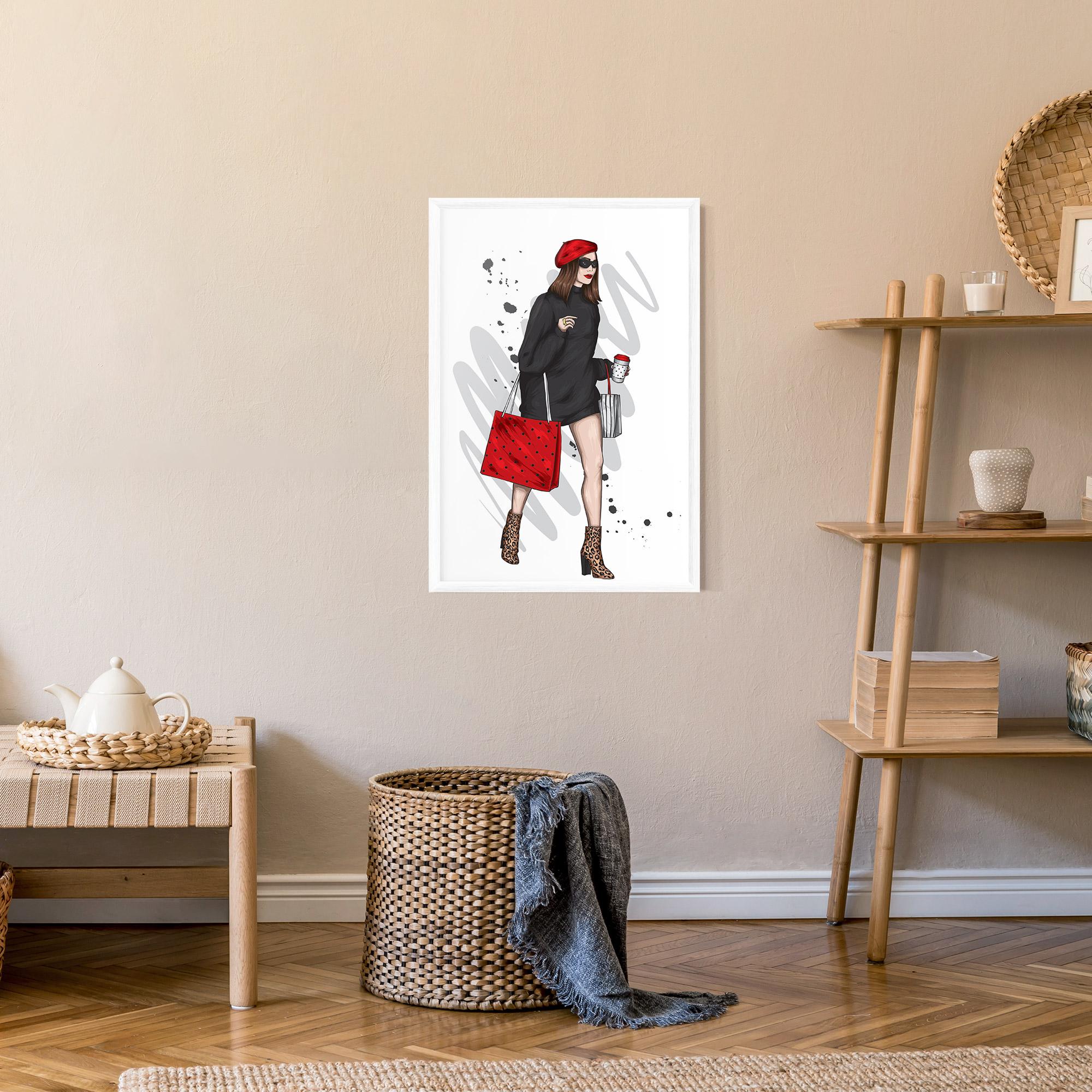 Poster Înrămat Black Red Outfit mockup 9