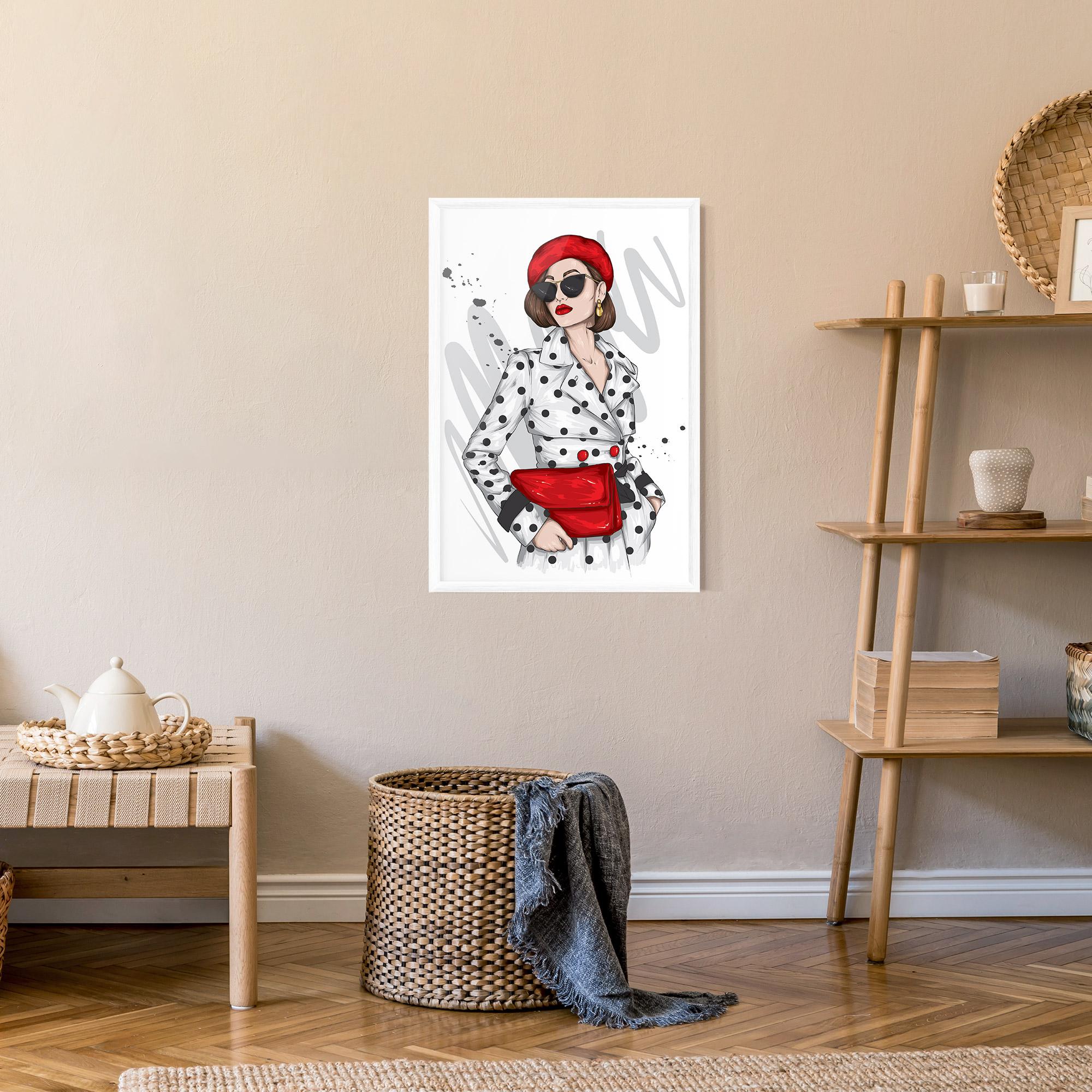 Poster Înrămat White Red Outfit mockup 9