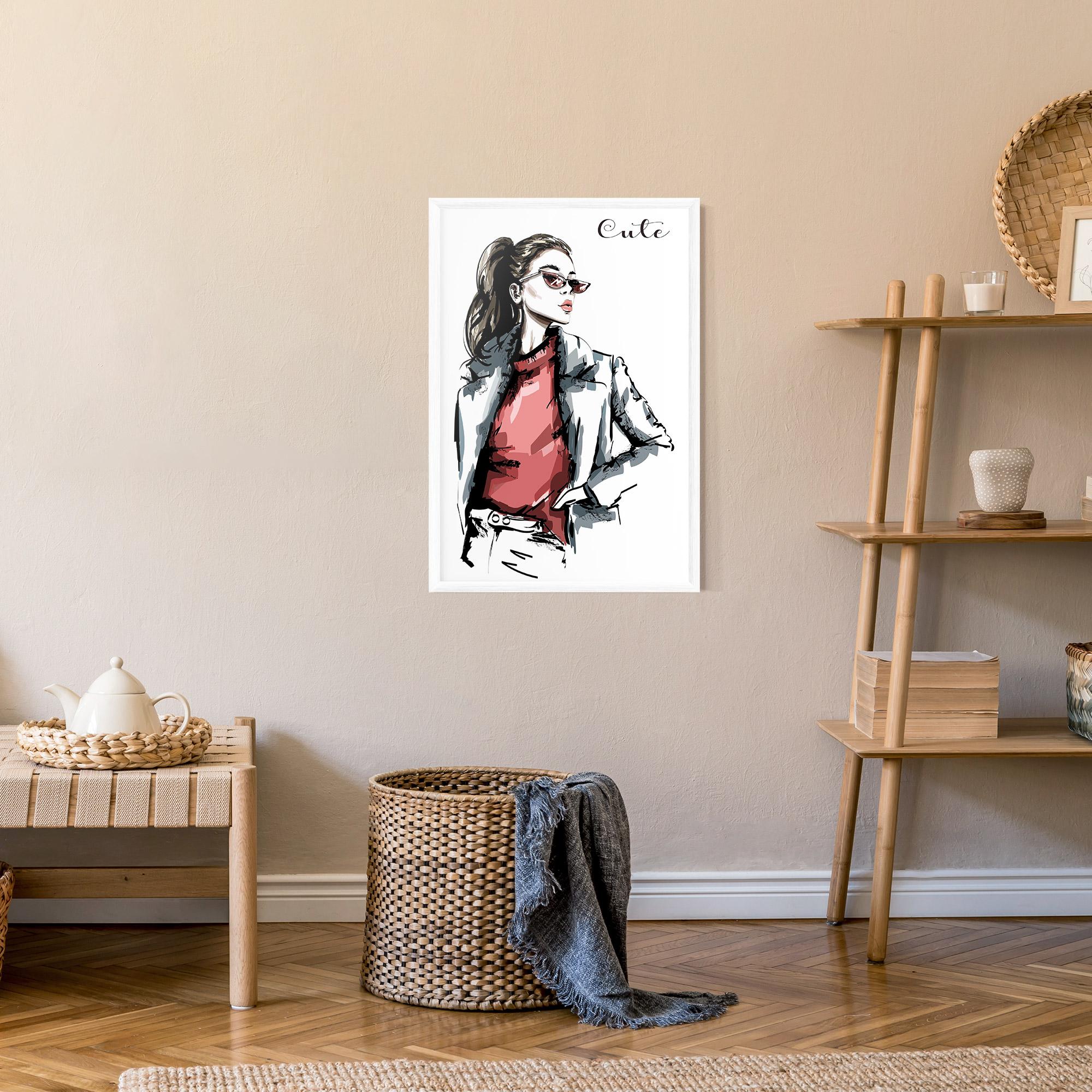 Poster Înrămat Woman Feeling Cute mockup 9