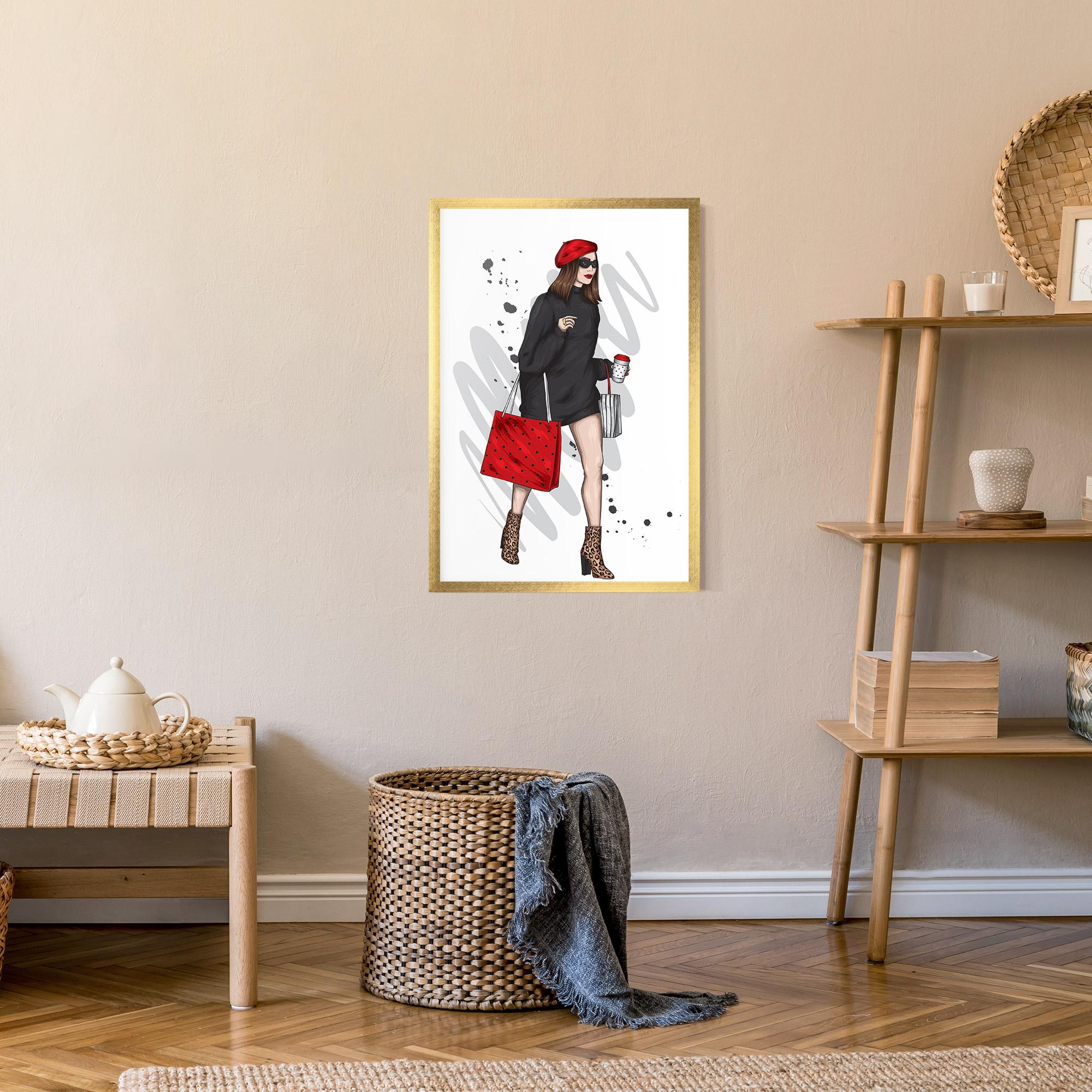 Poster Înrămat Black Red Outfit mockup 9