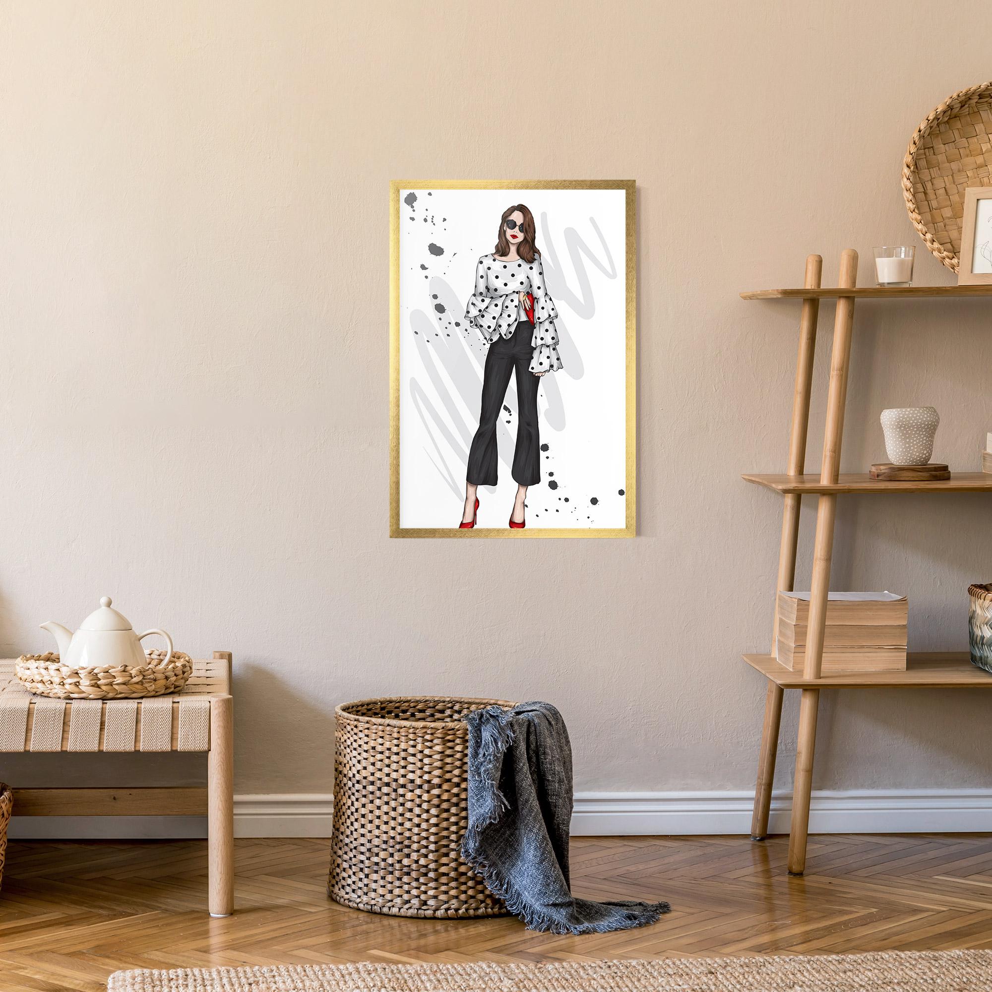 Poster Înrămat Pretty Woman In White mockup 9