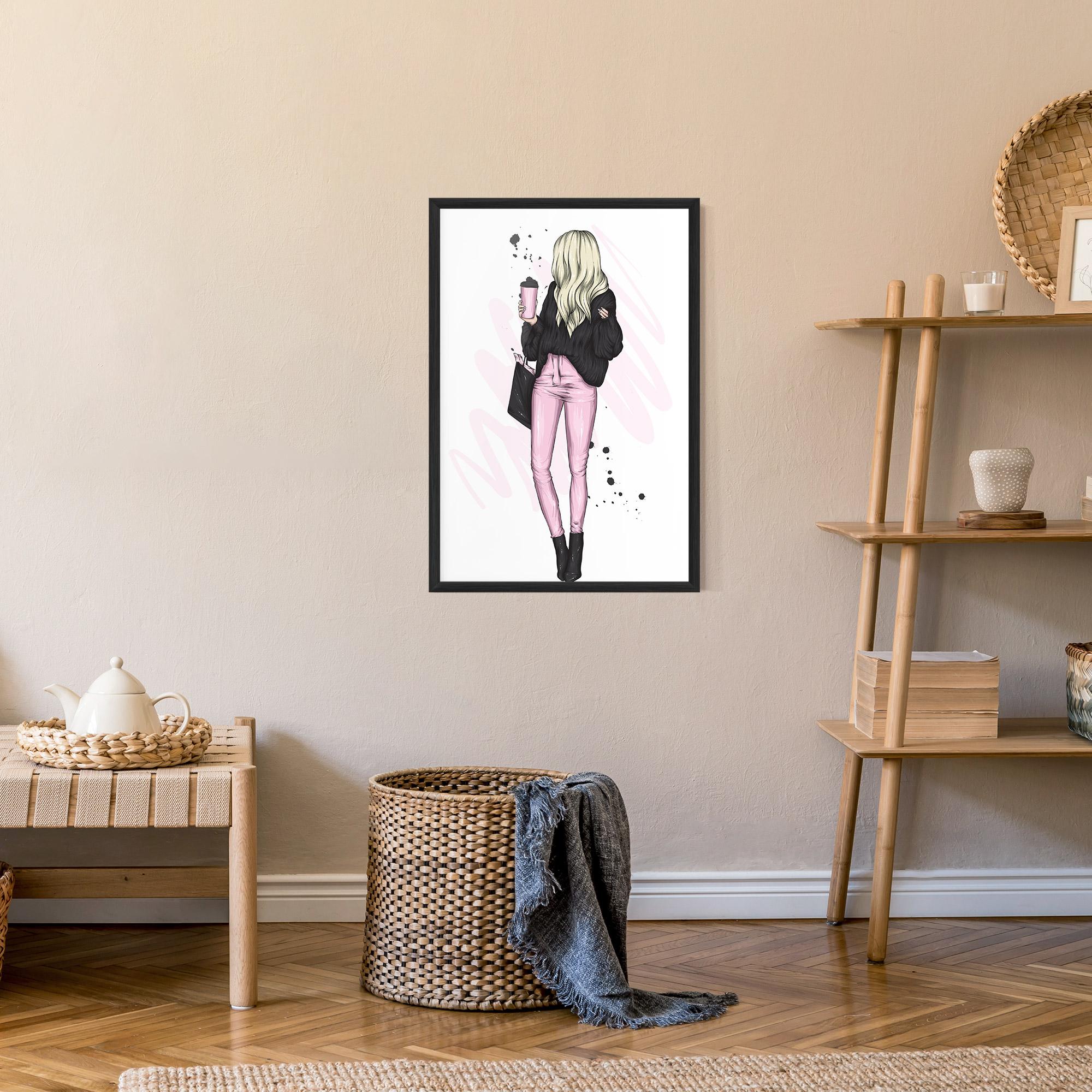 Poster Înrămat Black Pink Outfit mockup 9