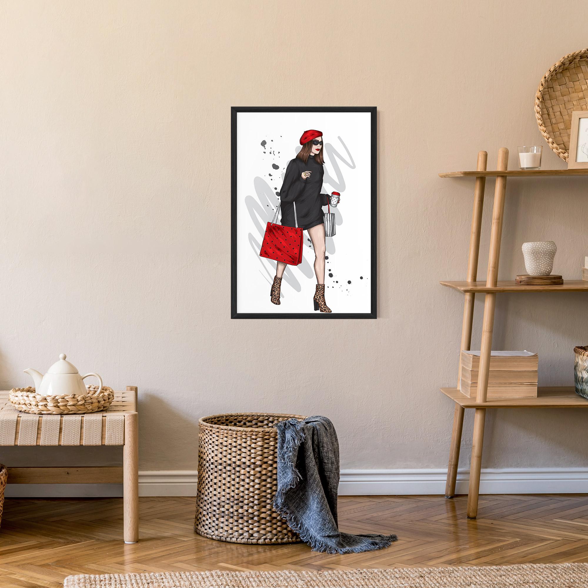Poster Înrămat Black Red Outfit mockup 9