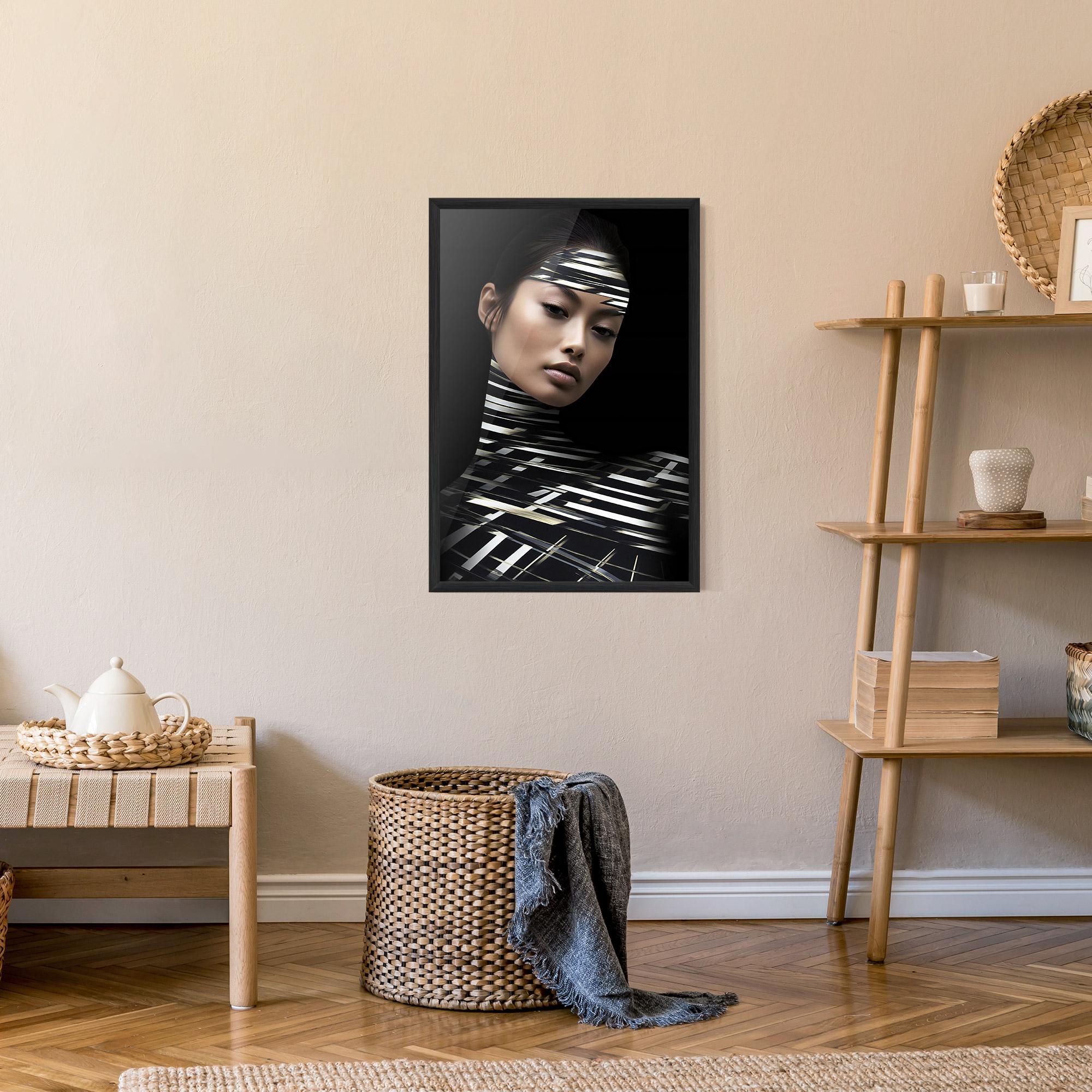 Poster Înrămat Futuristic Make Up Woman mockup 9