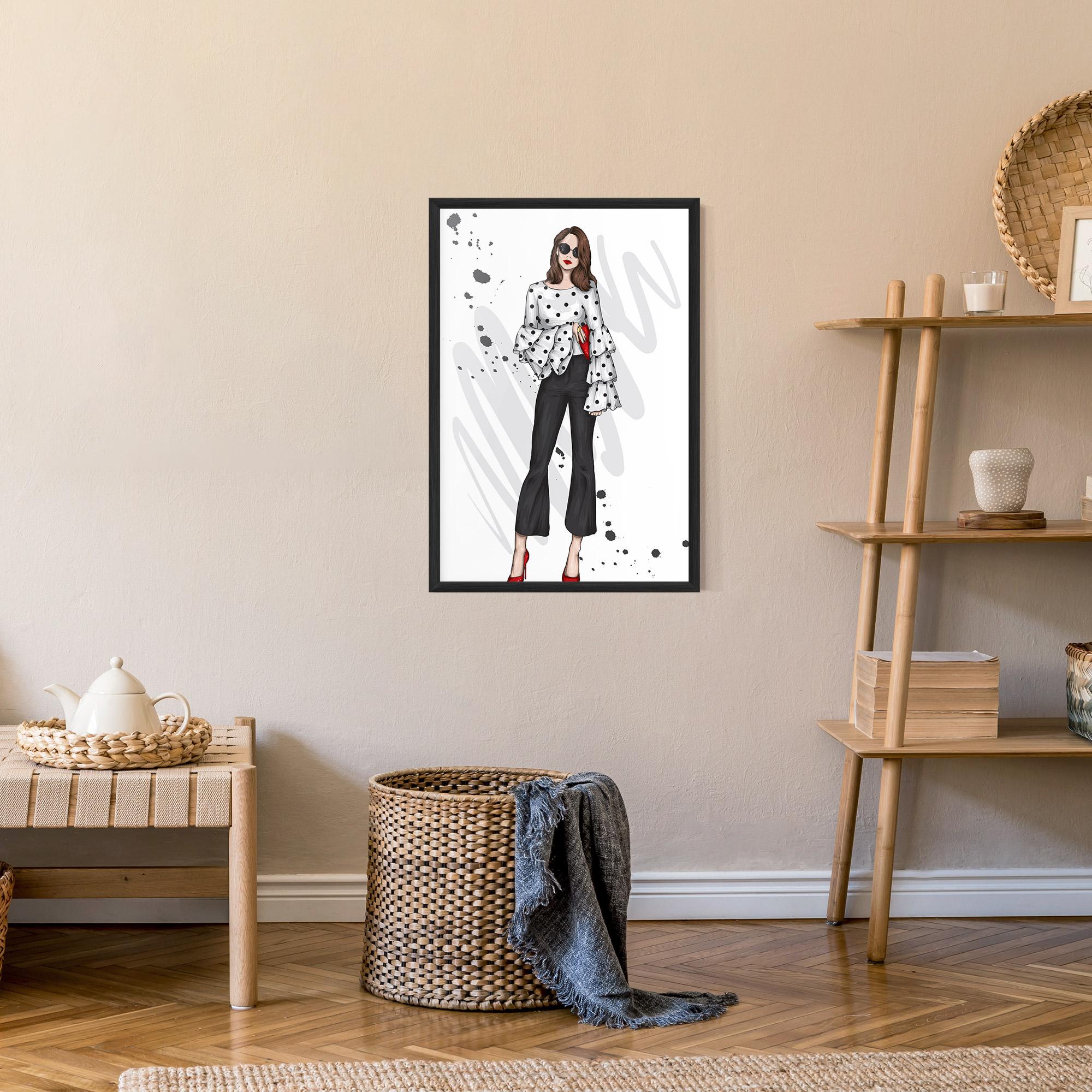 Poster Înrămat Pretty Woman In White mockup 9