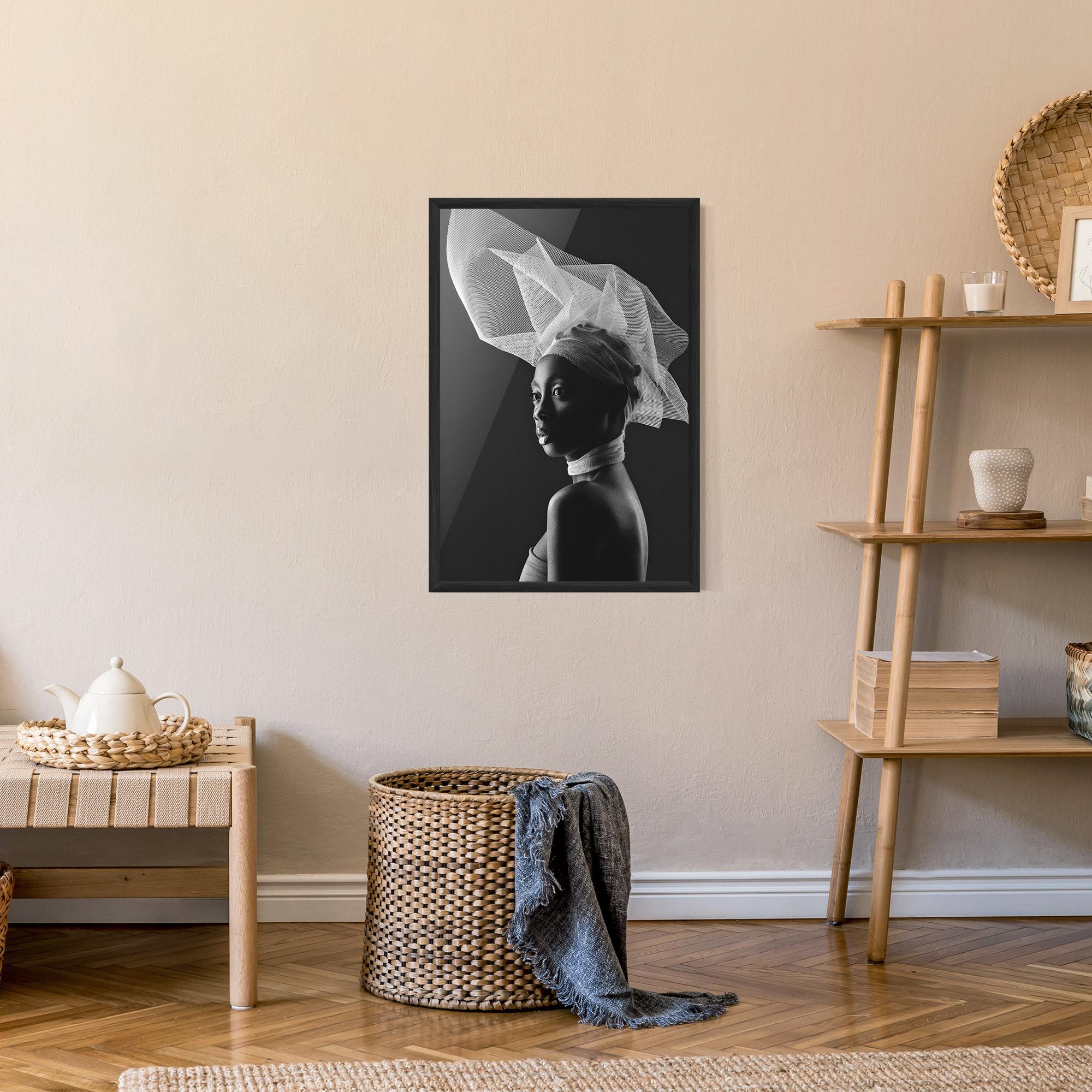 Poster Înrămat Veil Hat Woman mockup 9