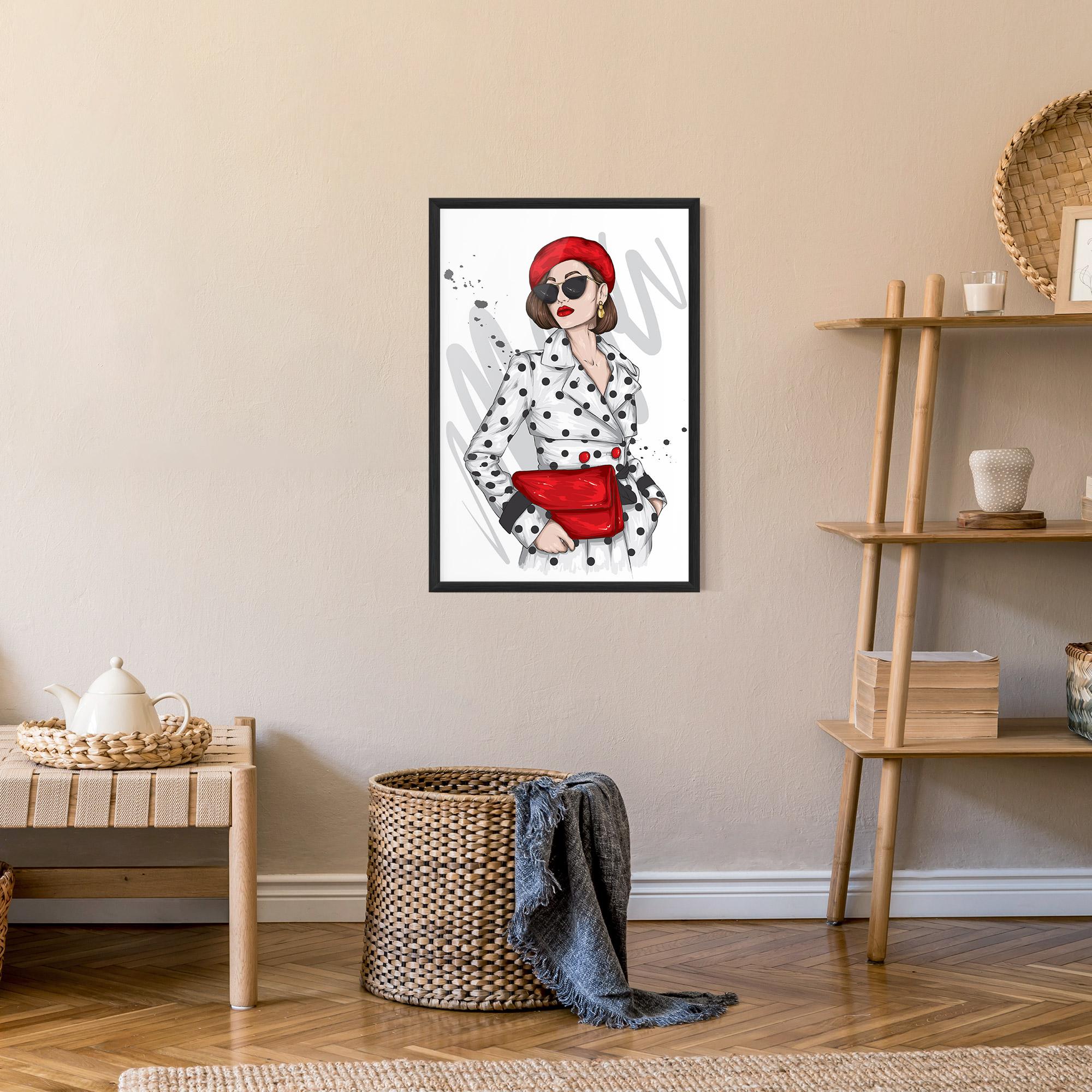 Poster Înrămat White Red Outfit mockup 9