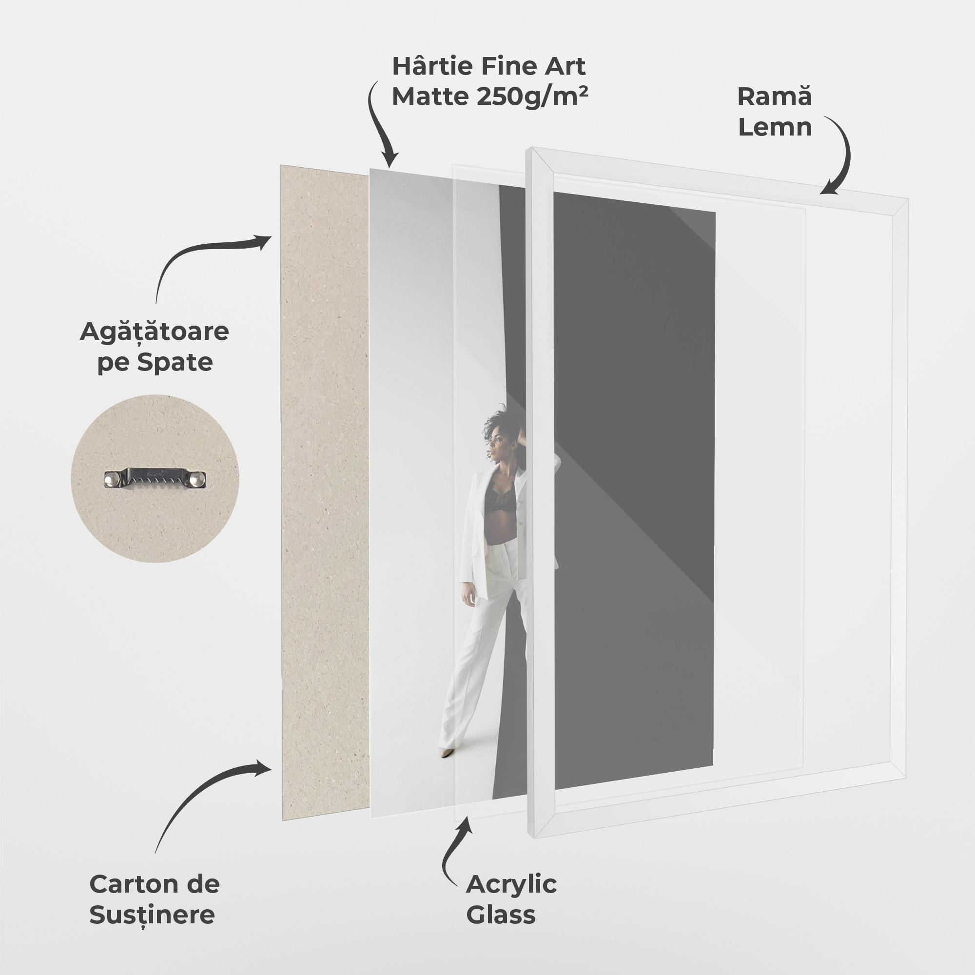 Poster Înrămat African Girl White Outfit mockup 1