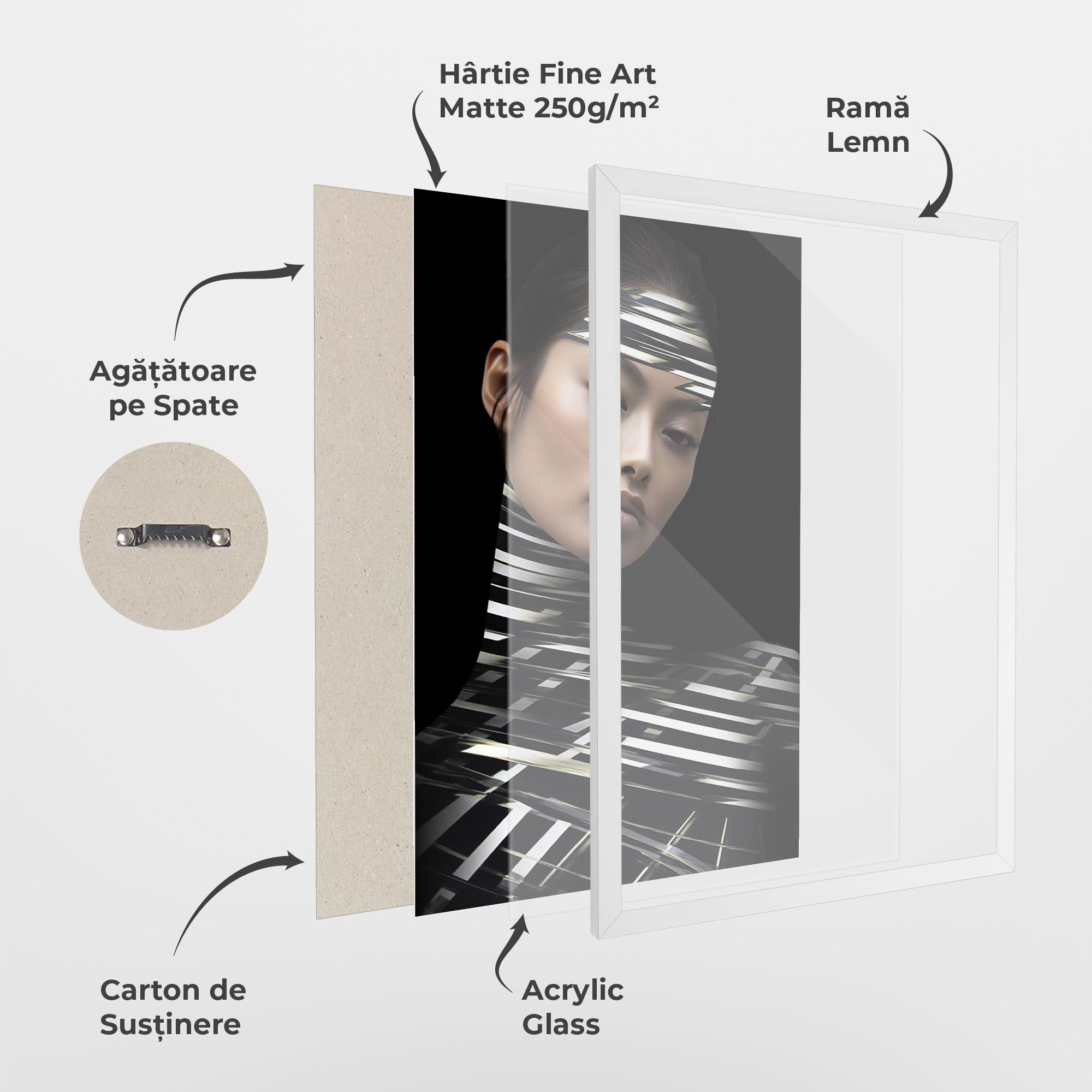 Poster Înrămat Futuristic Make Up Woman mockup 1