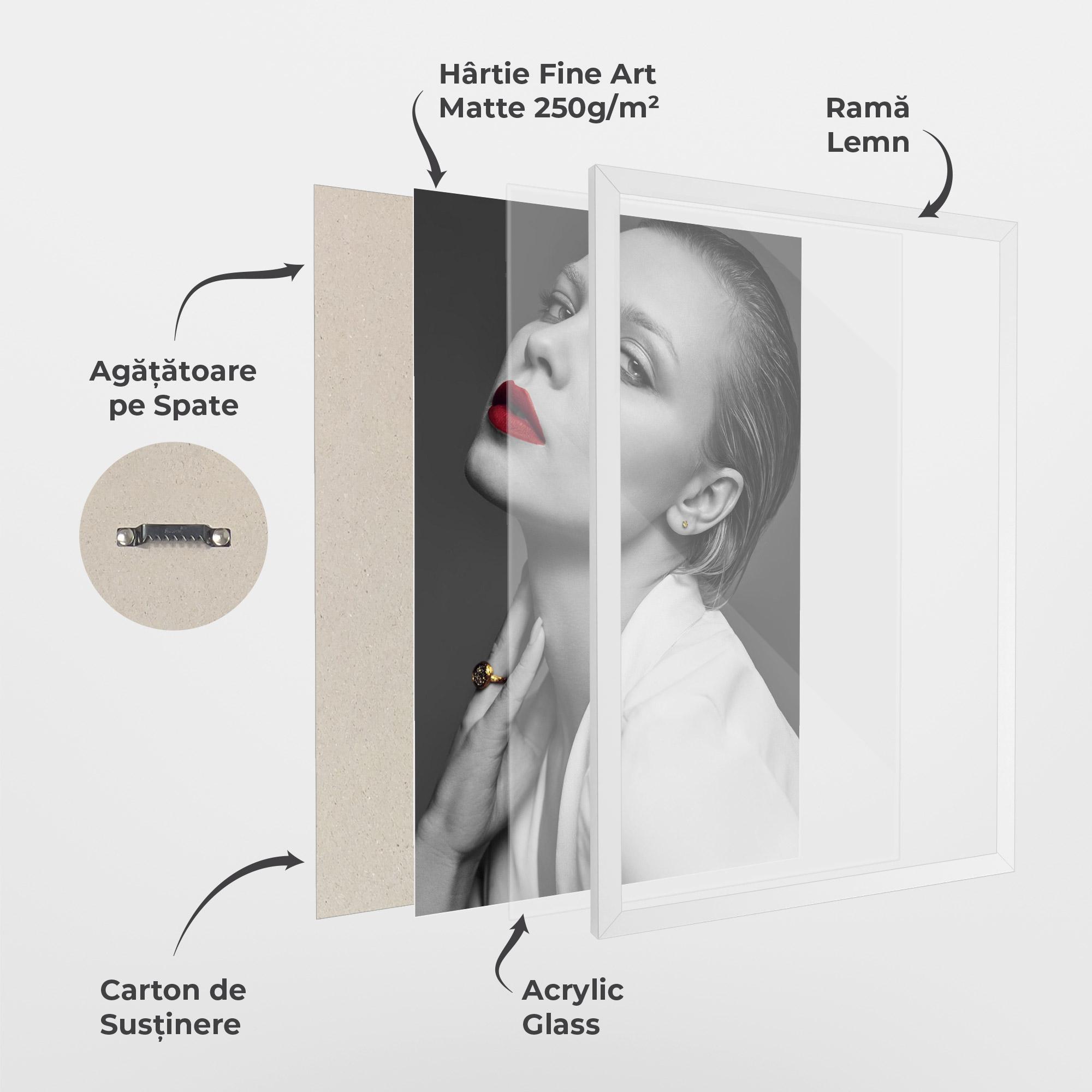 Poster Înrămat Red Lips White Jacket mockup 1