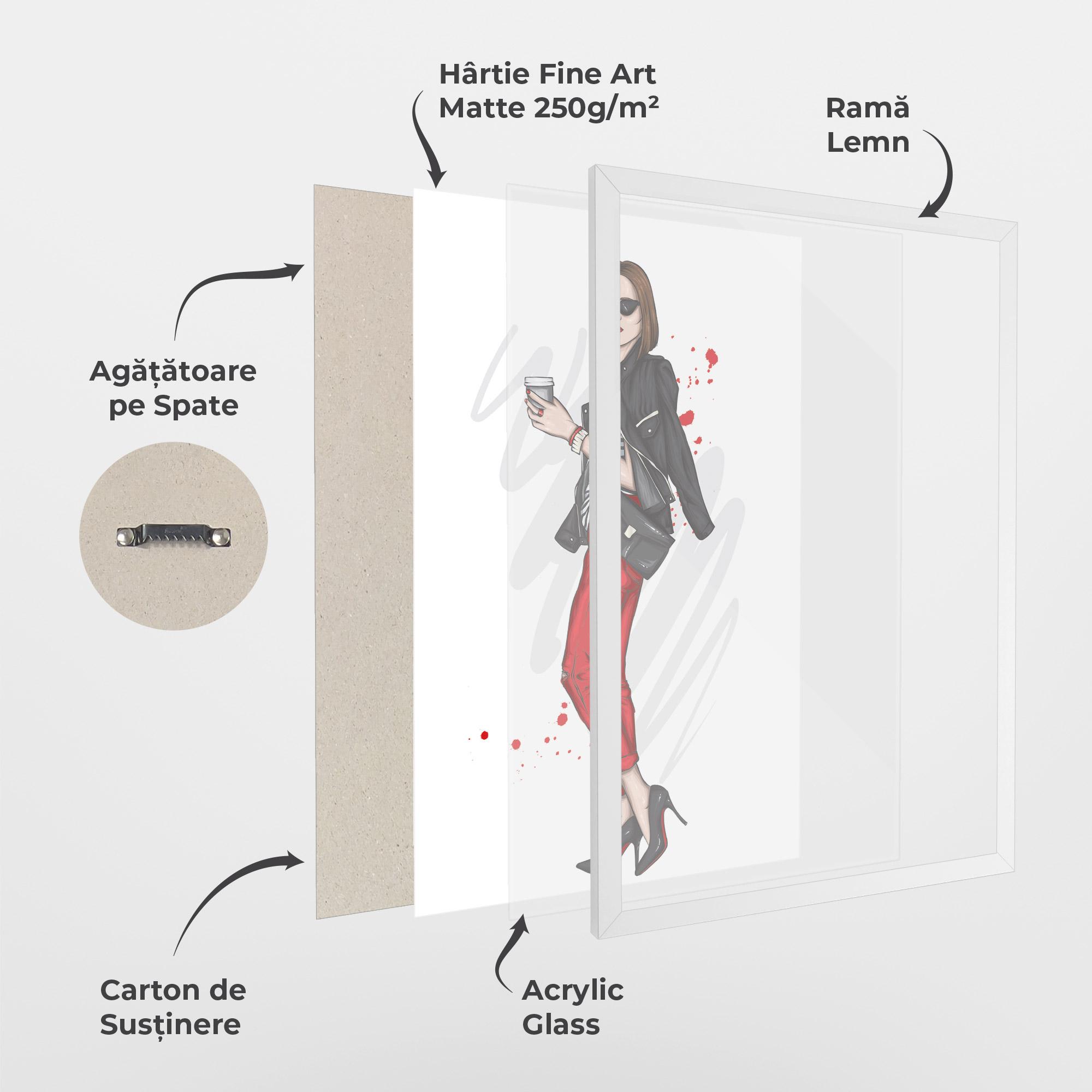 Poster Înrămat Red Pants Woman mockup 1