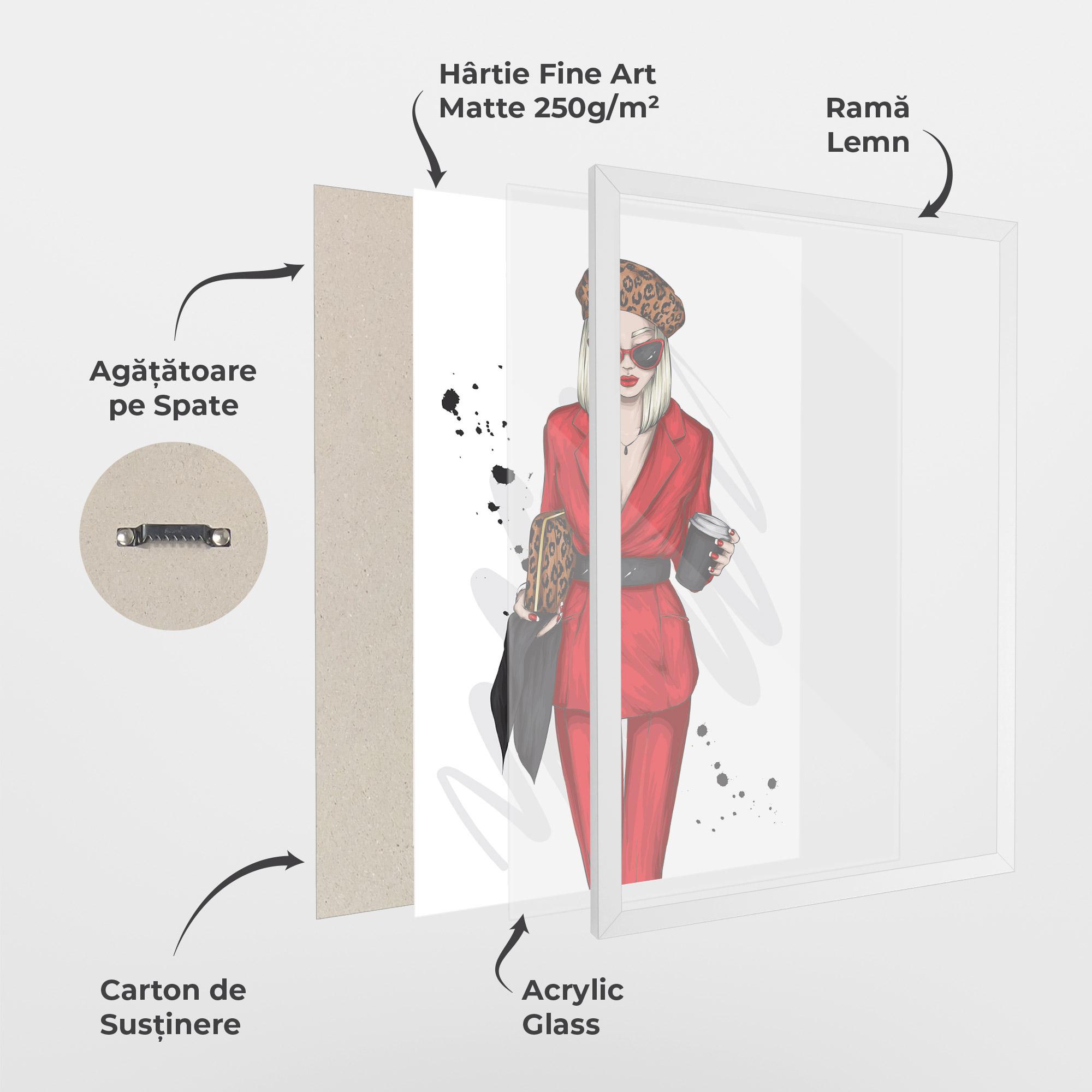 Poster Înrămat Red Suit Woman mockup 1