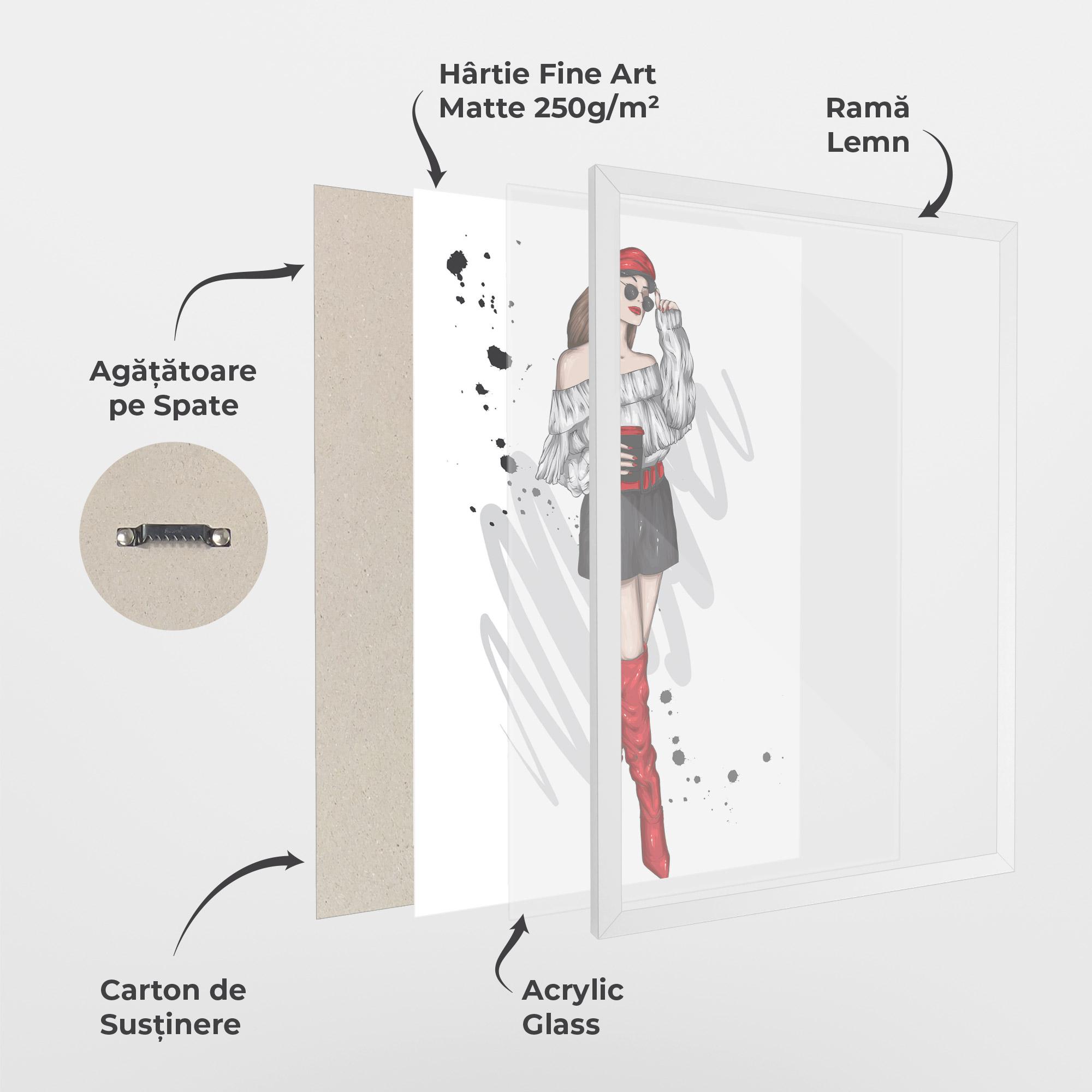 Poster Înrămat Red Tall Boots Woman mockup 1