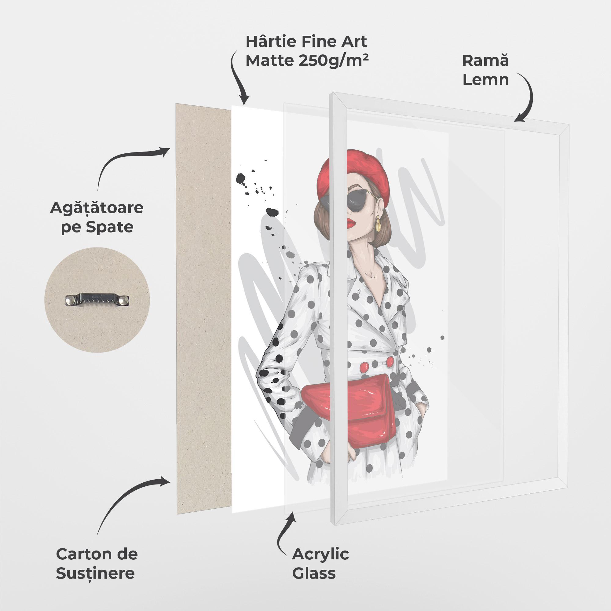 Poster Înrămat White Red Outfit mockup 1