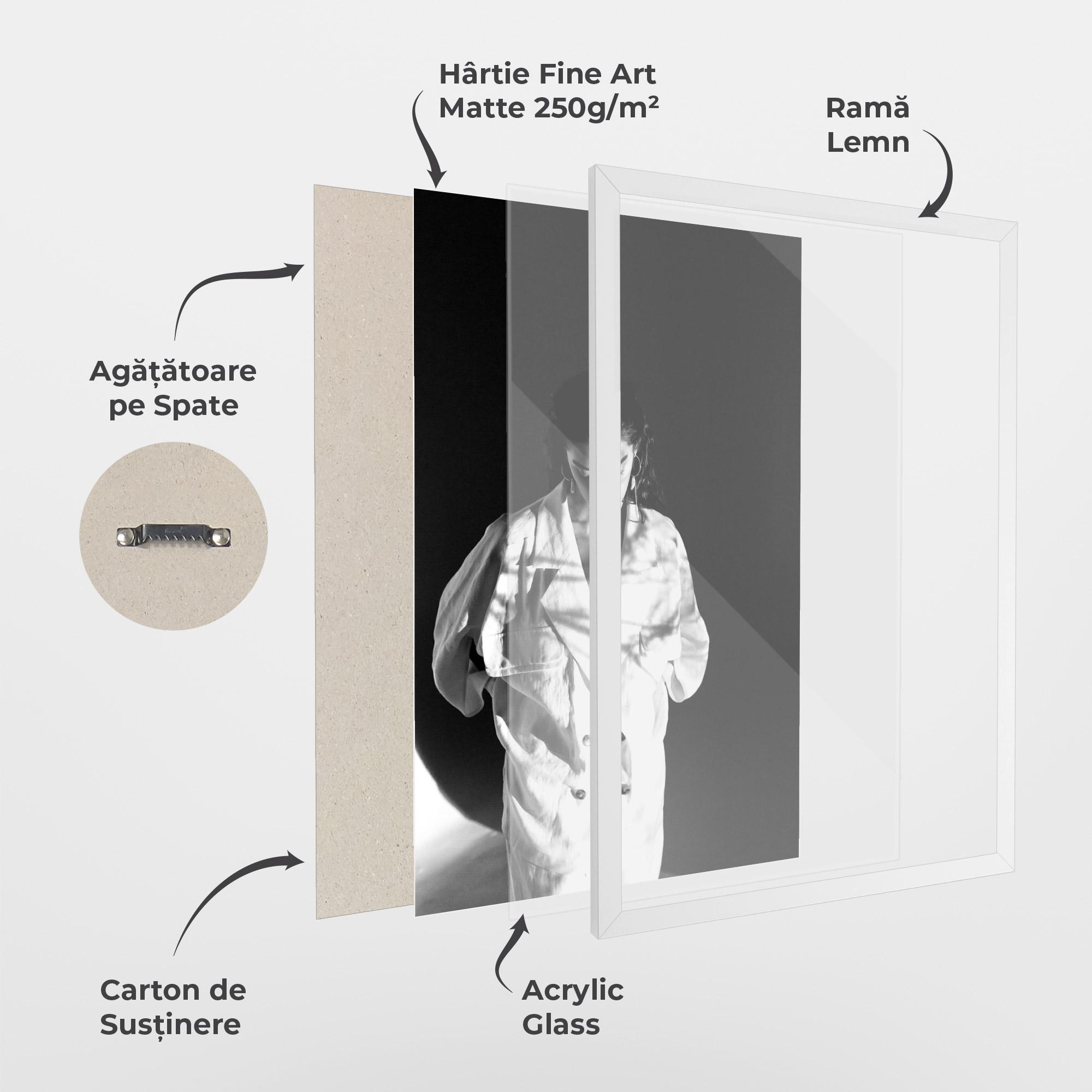 Poster Înrămat Woman Black Wall mockup 1